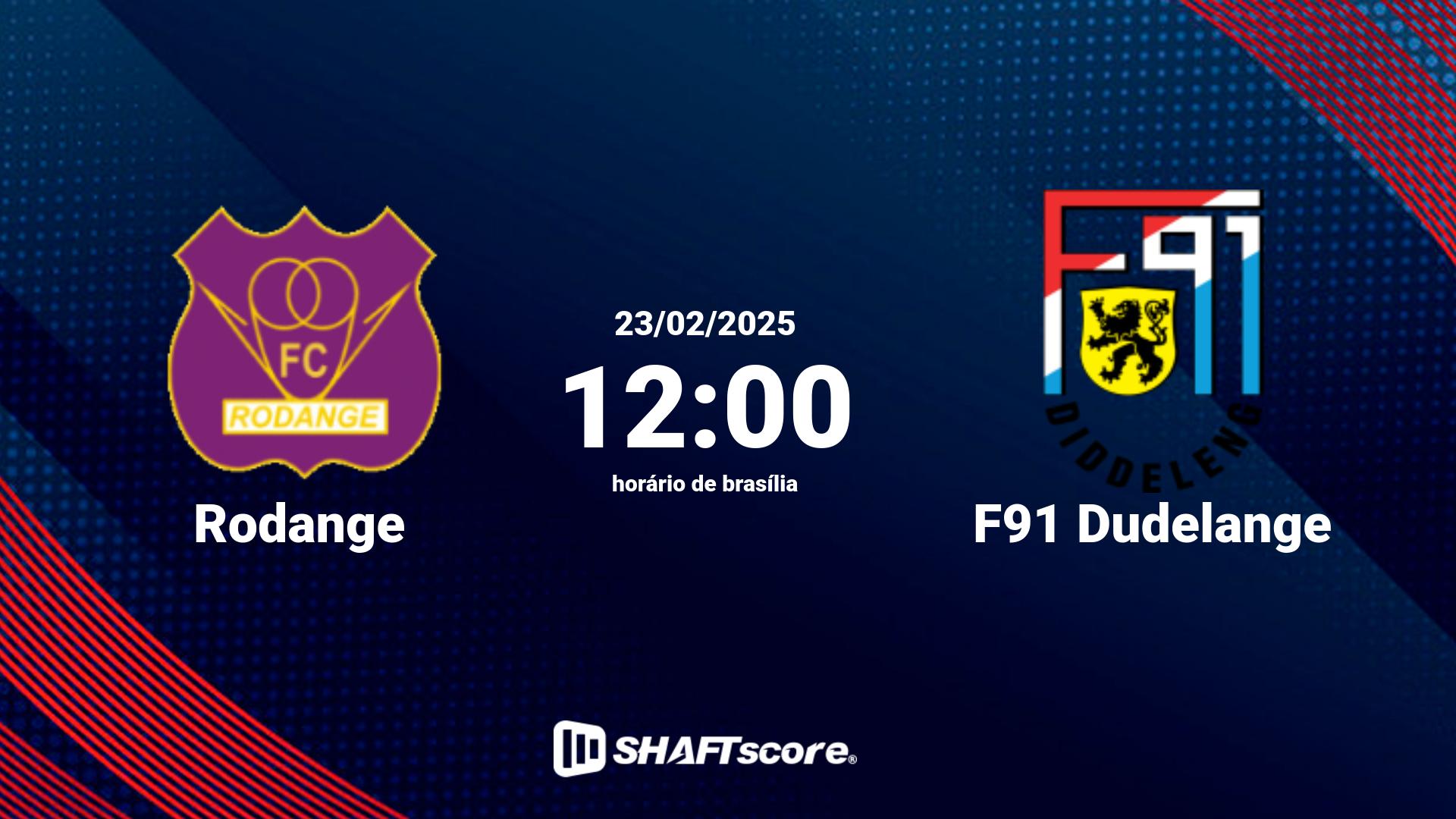 Estatísticas do jogo Rodange vs F91 Dudelange 23.02 12:00