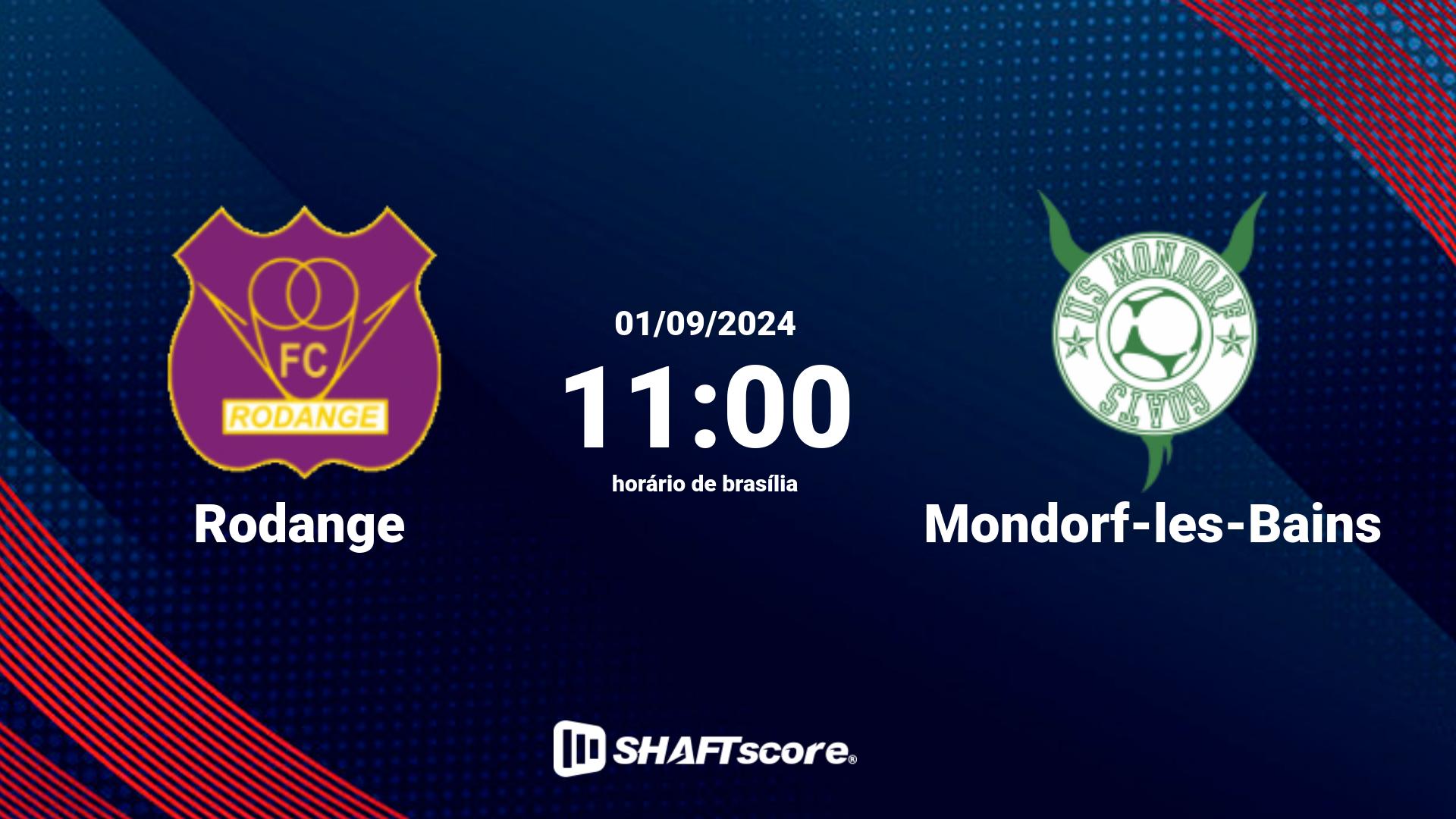 Estatísticas do jogo Rodange vs Mondorf-les-Bains 01.09 11:00