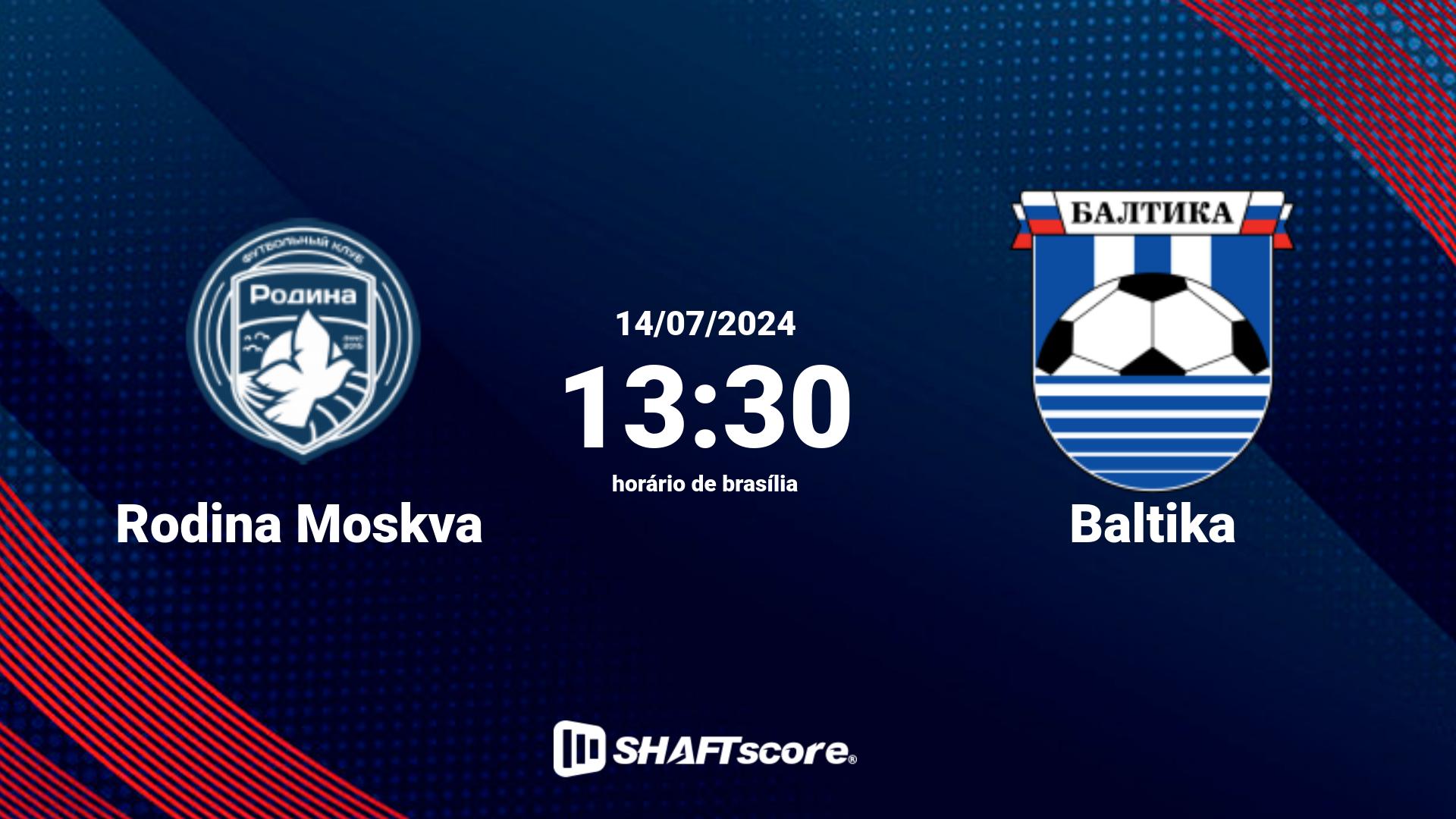 Estatísticas do jogo Rodina Moskva vs Baltika 14.07 13:30