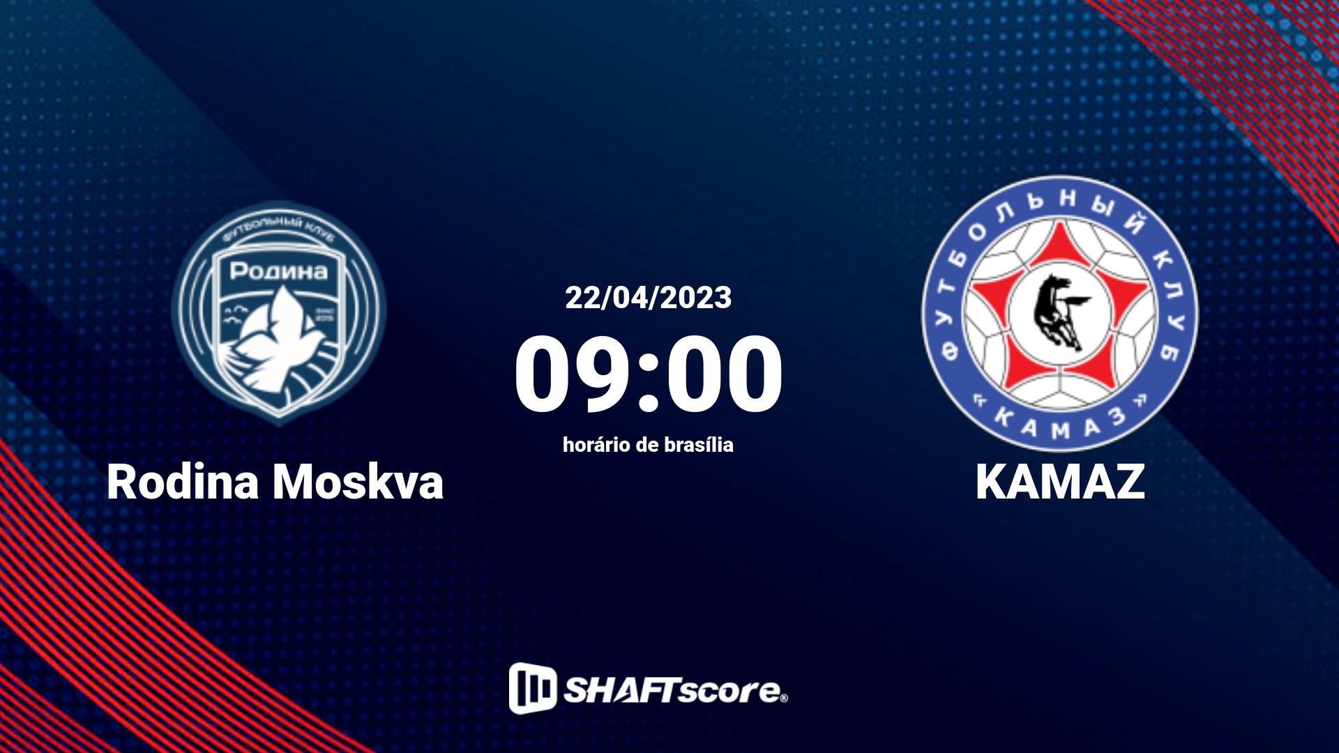 Estatísticas do jogo Rodina Moskva vs KAMAZ 22.04 09:00