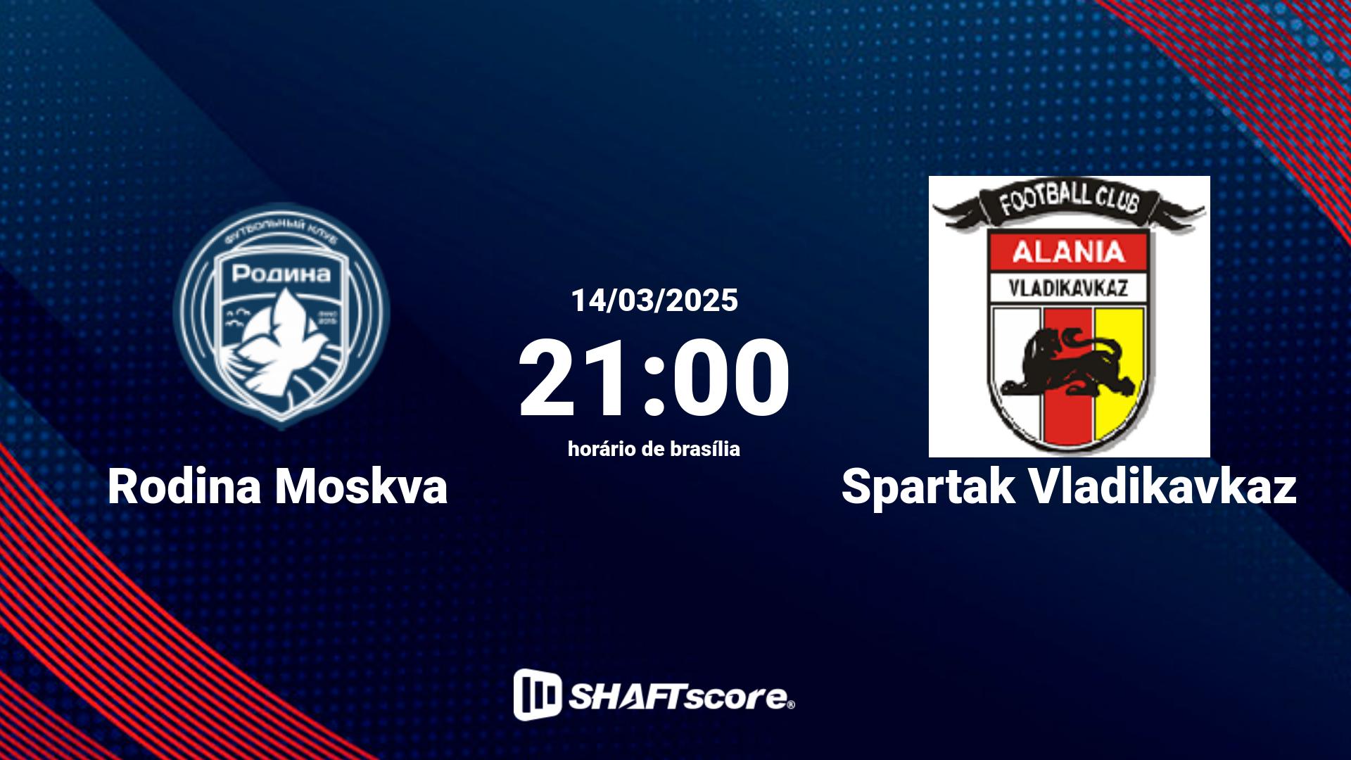 Estatísticas do jogo Rodina Moskva vs Spartak Vladikavkaz 14.03 21:00