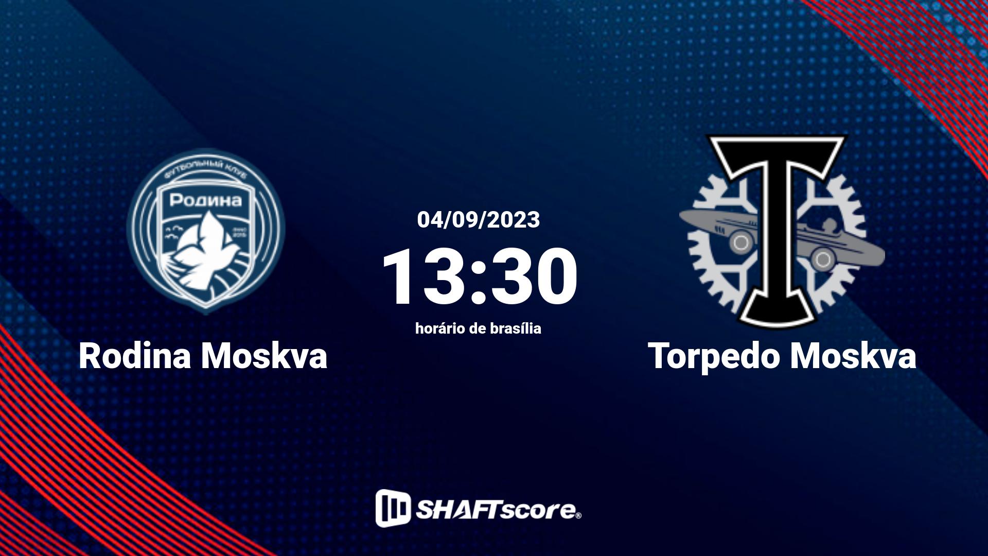 Estatísticas do jogo Rodina Moskva vs Torpedo Moskva 04.09 13:30