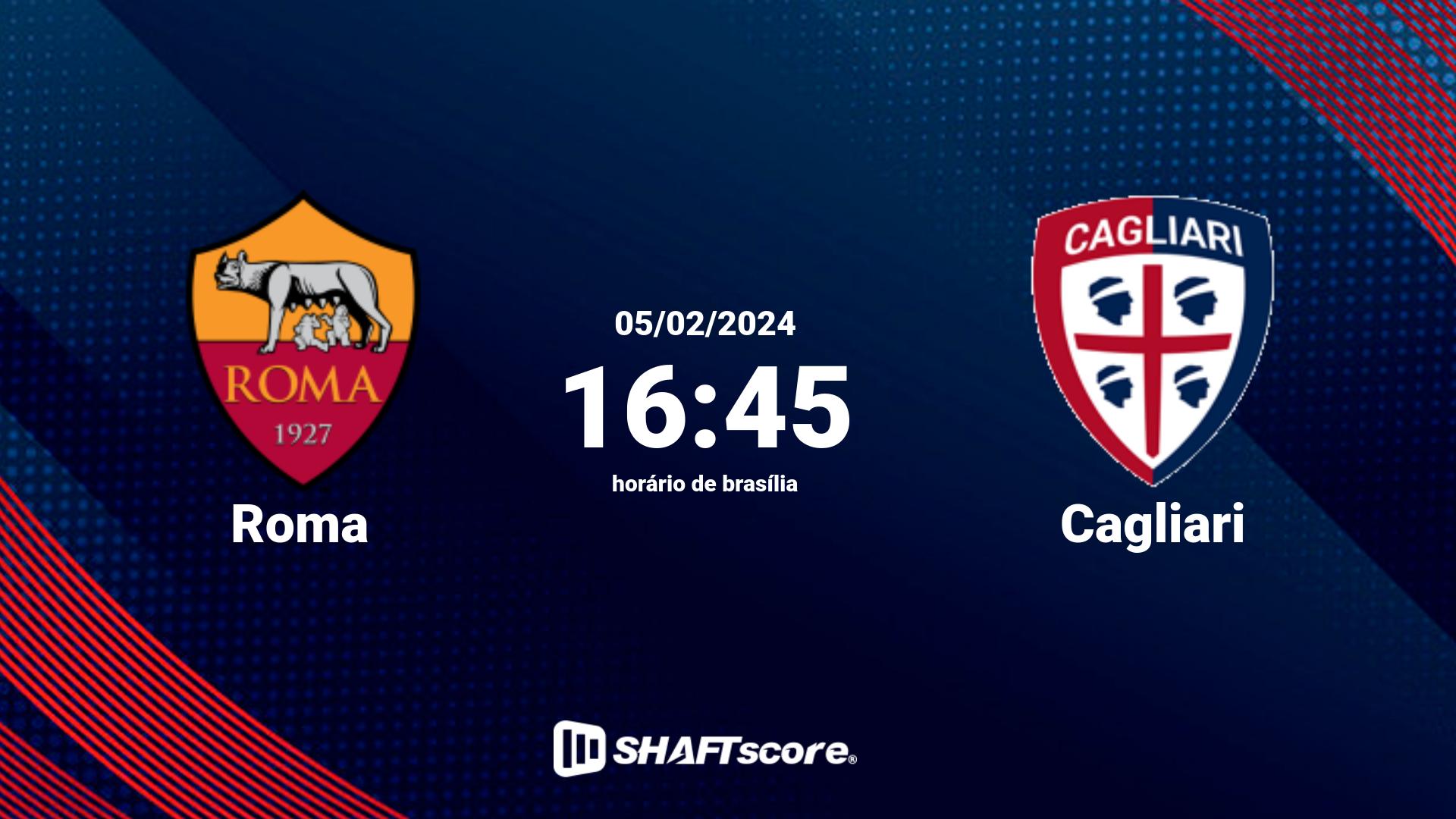 Estatísticas do jogo Roma vs Cagliari 05.02 16:45