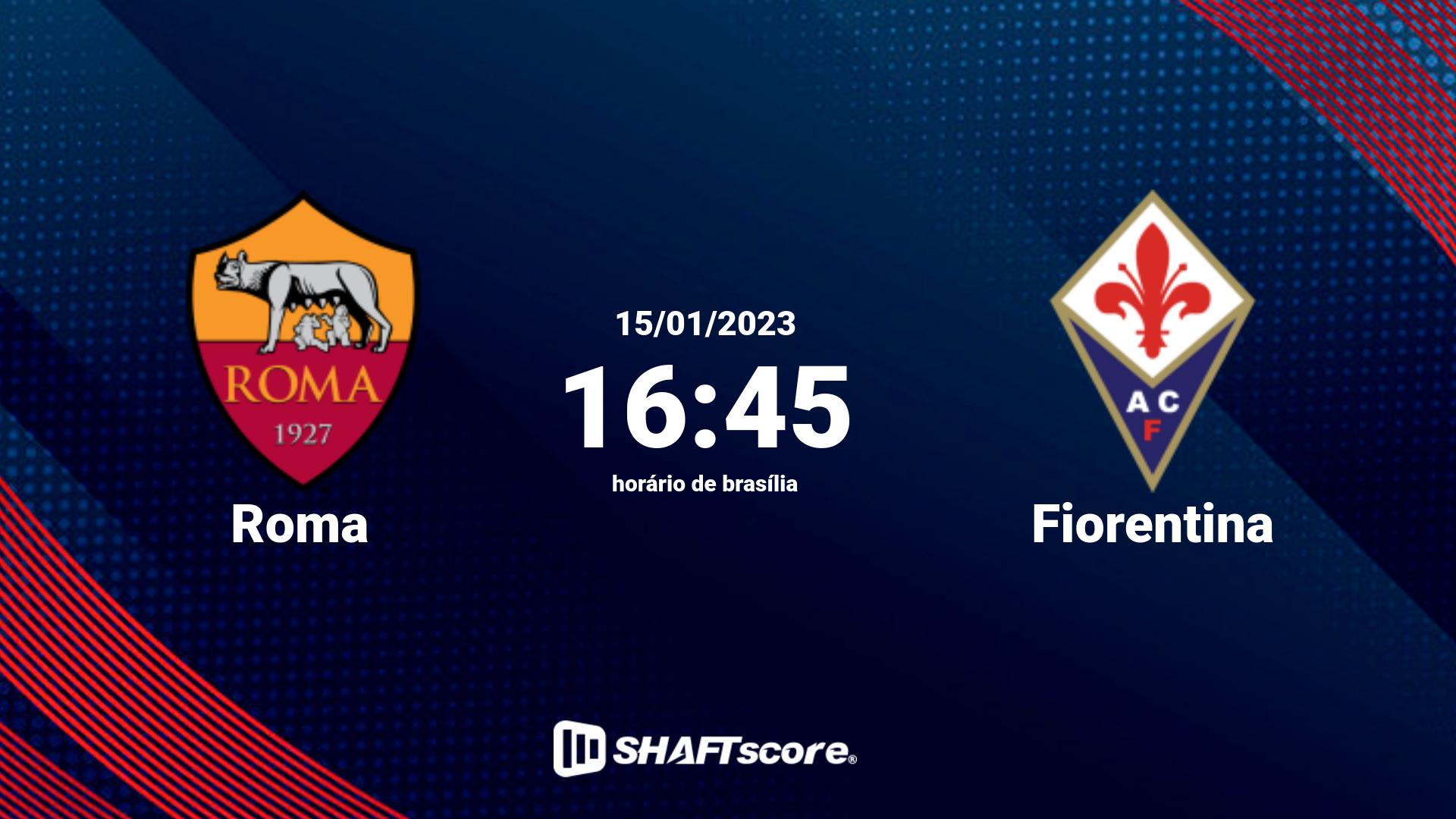 Estatísticas do jogo Roma vs Fiorentina 15.01 16:45