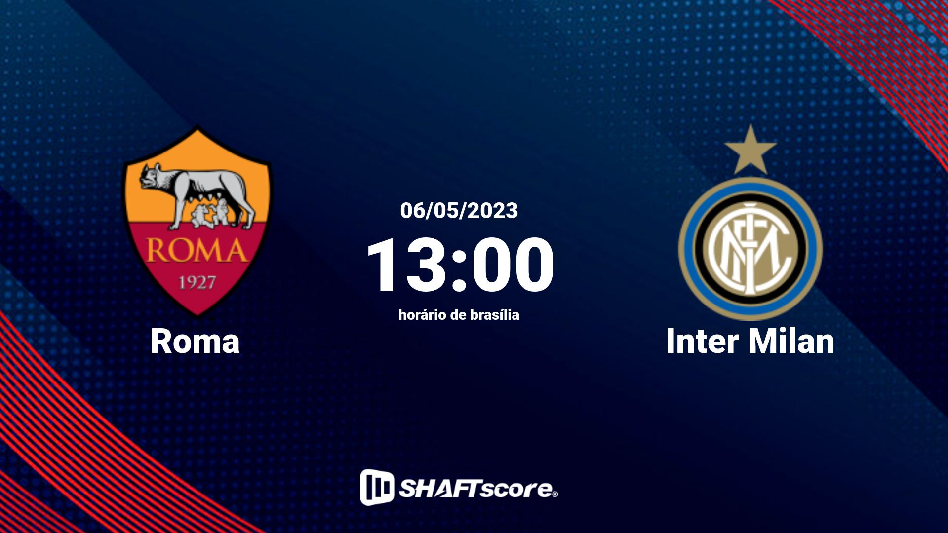 Estatísticas do jogo Roma vs Inter Milan 06.05 13:00