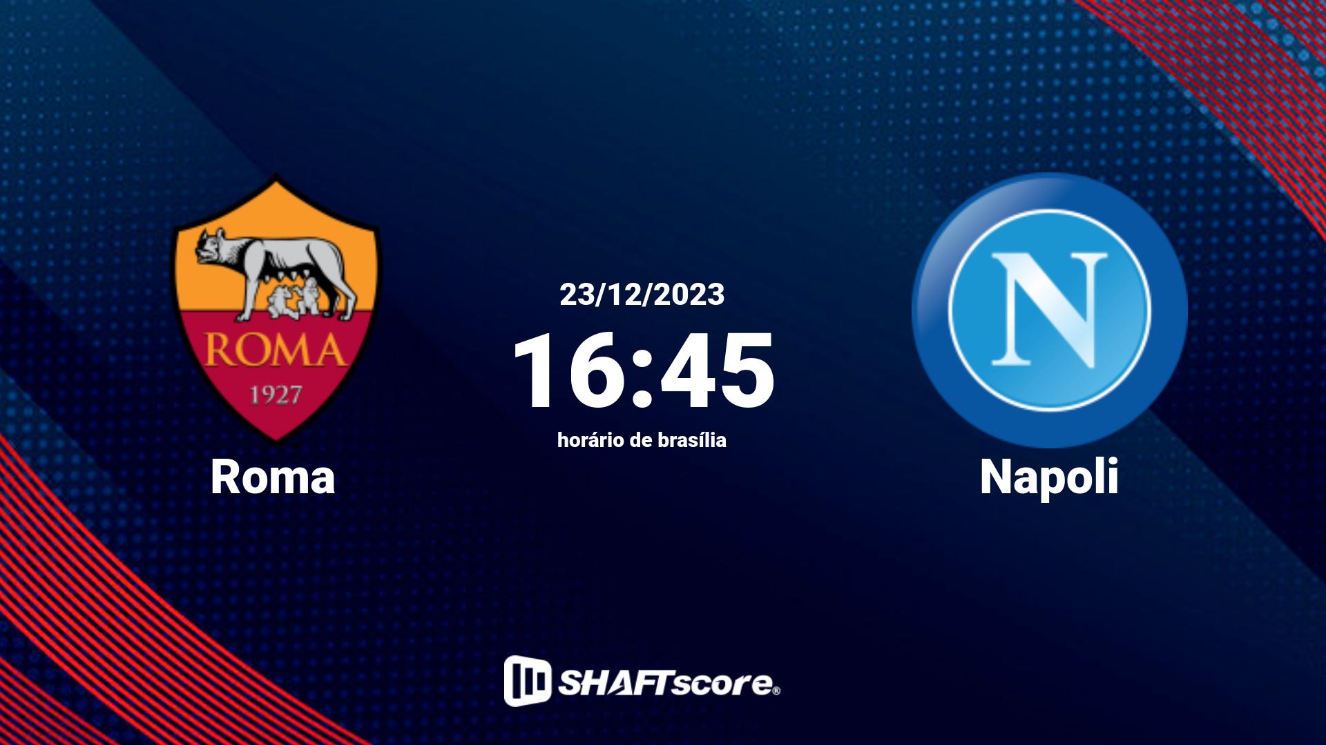 Estatísticas do jogo Roma vs Napoli 23.12 16:45