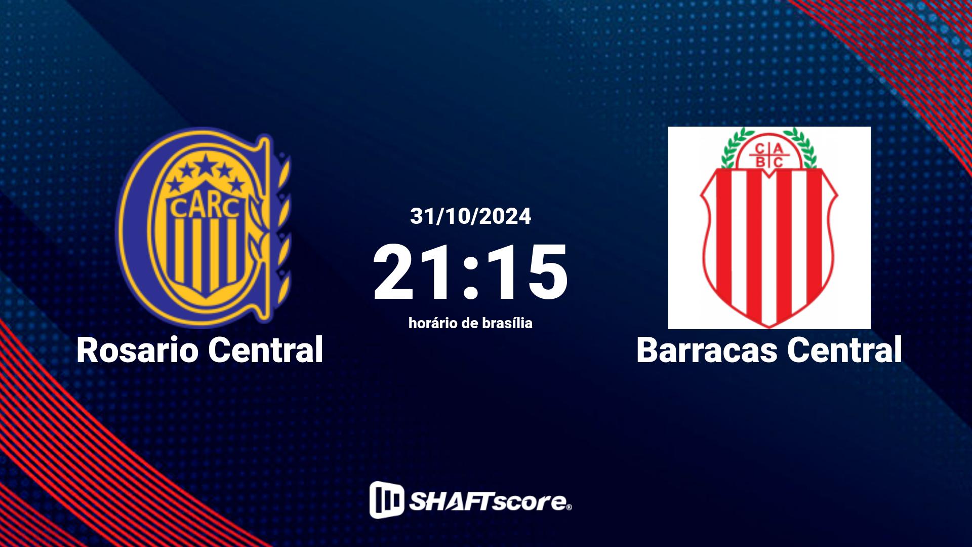 Estatísticas do jogo Rosario Central vs Barracas Central 31.10 21:15