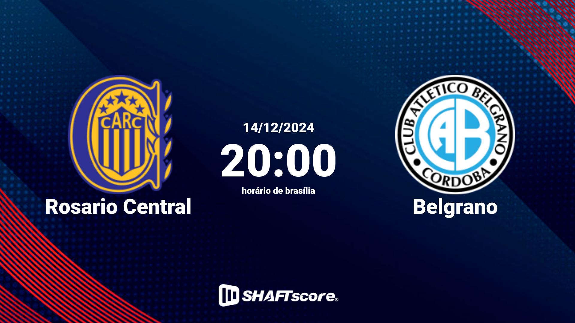 Estatísticas do jogo Rosario Central vs Belgrano 14.12 20:00