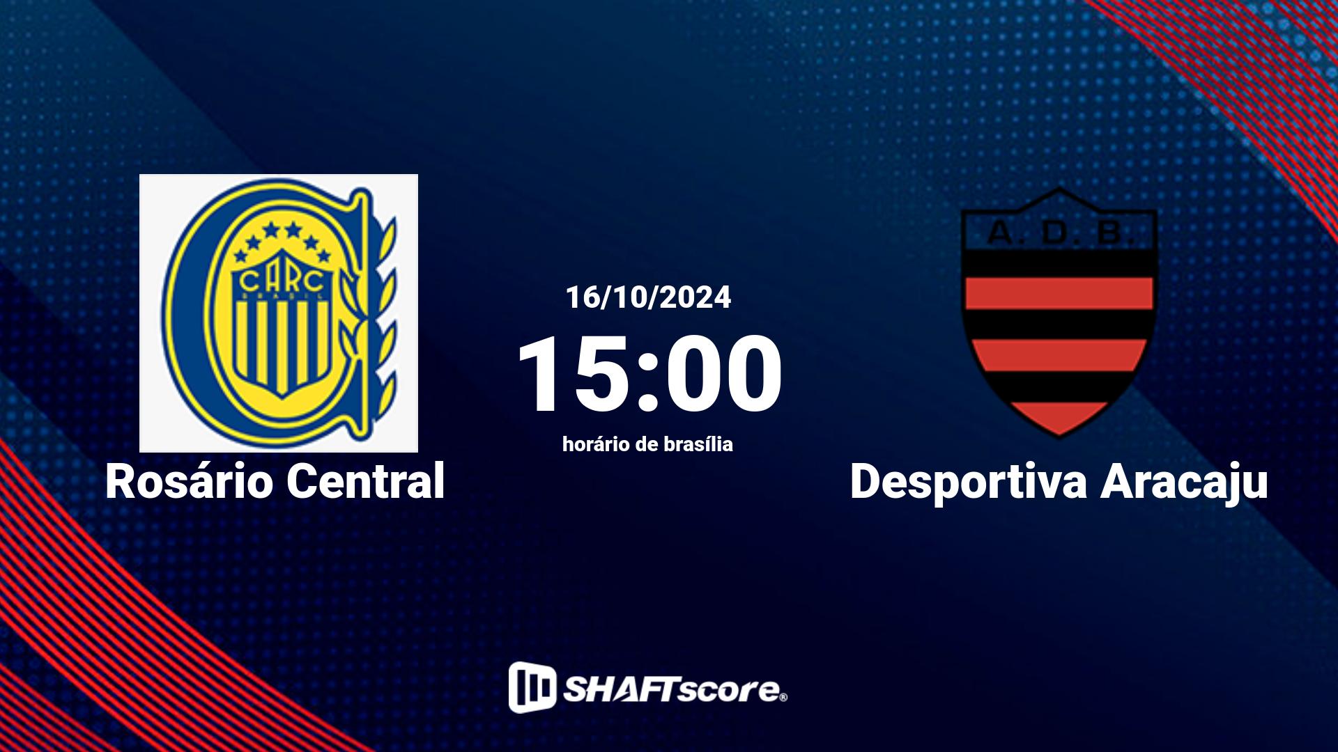 Estatísticas do jogo Rosário Central vs Desportiva Aracaju 16.10 15:00