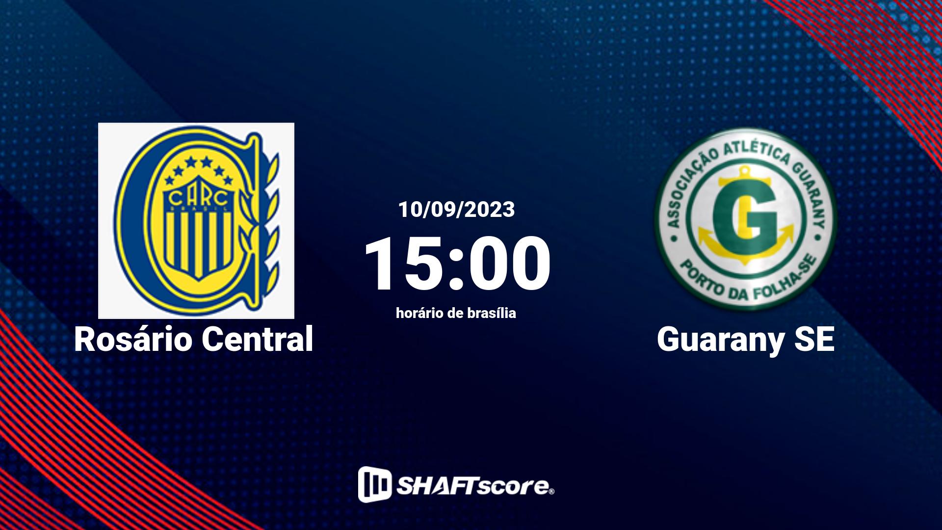 Estatísticas do jogo Rosário Central vs Guarany SE 10.09 15:00