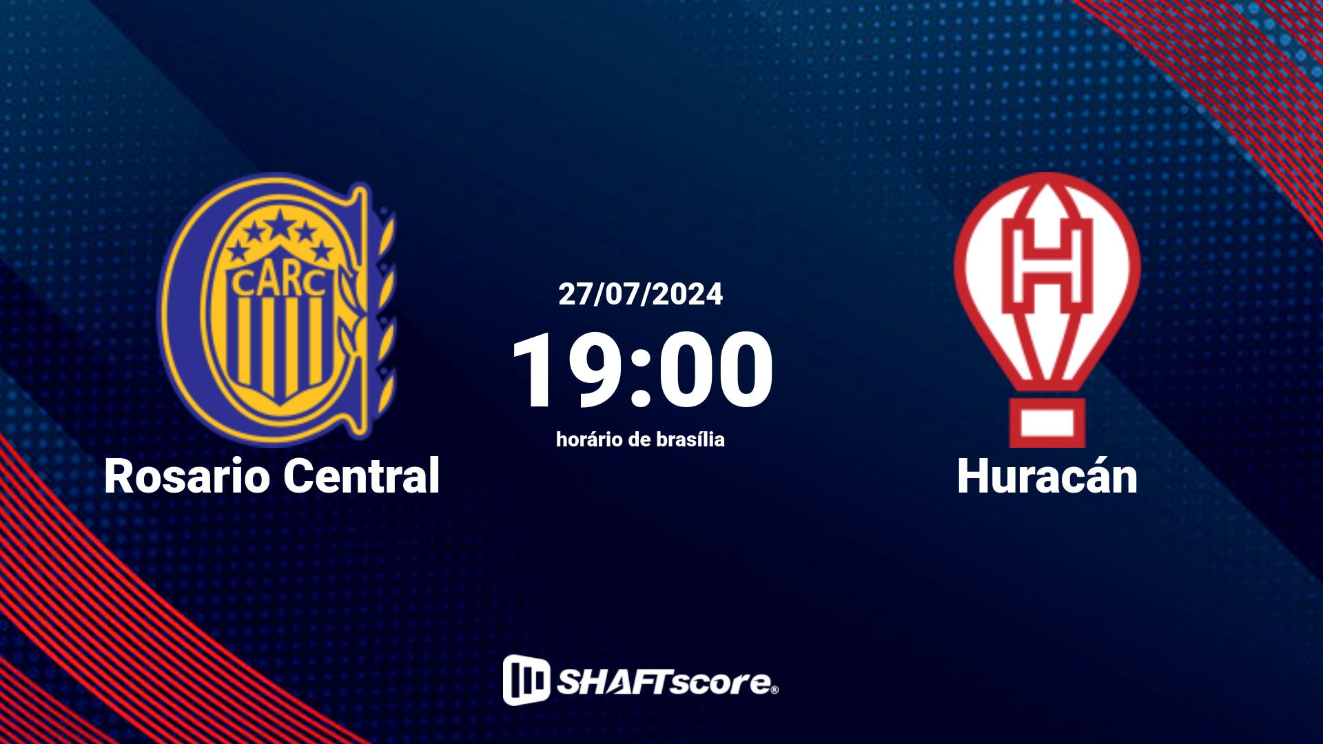 Estatísticas do jogo Rosario Central vs Huracán 27.07 19:00