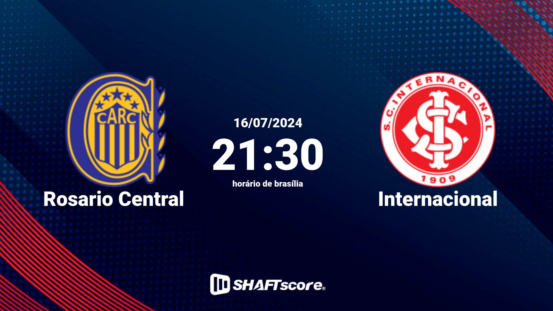 Estatísticas do jogo Rosario Central vs Internacional 16.07 21:30