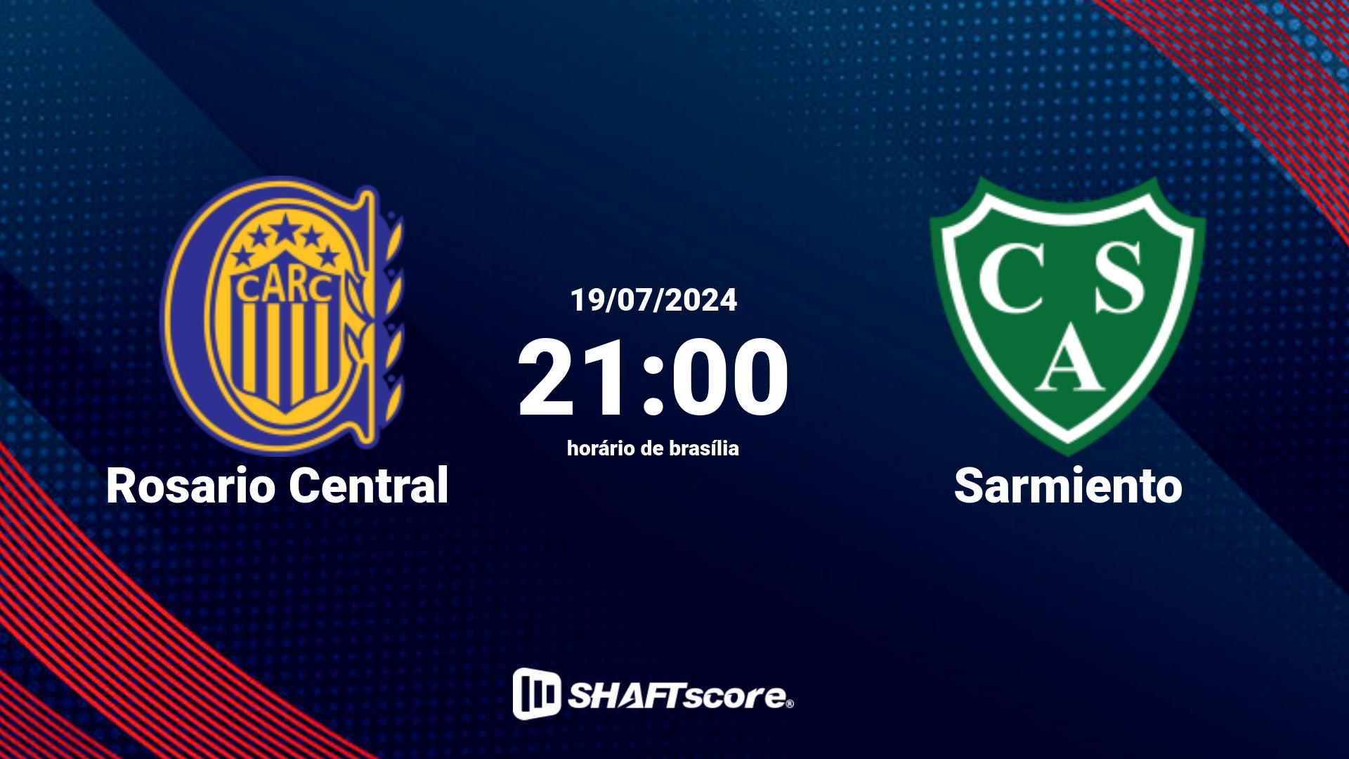 Estatísticas do jogo Rosario Central vs Sarmiento 19.07 21:00