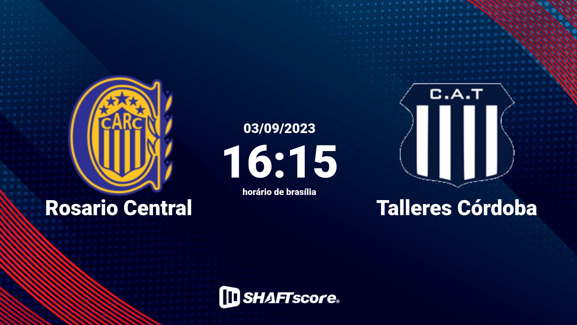 Estatísticas do jogo Rosario Central vs Talleres Córdoba 03.09 16:15