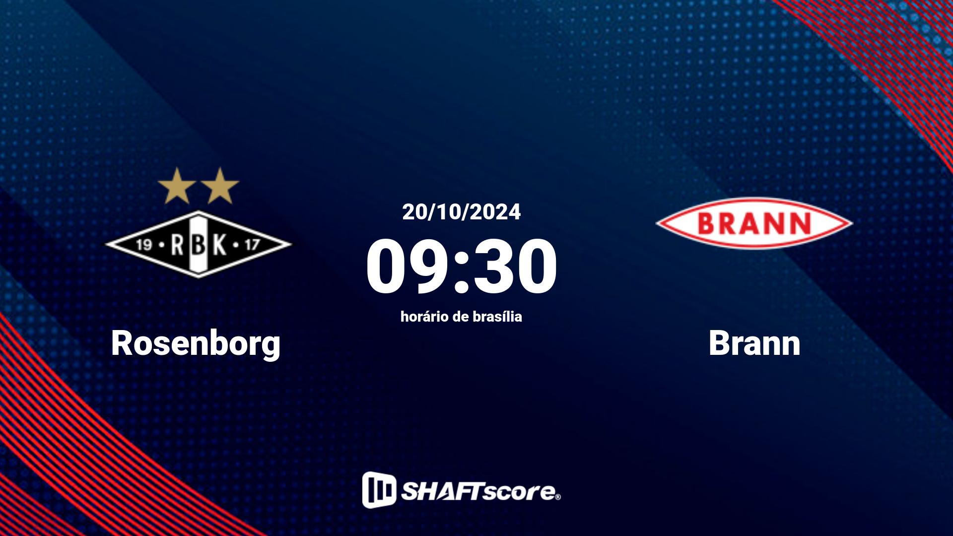 Estatísticas do jogo Rosenborg vs Brann 20.10 09:30