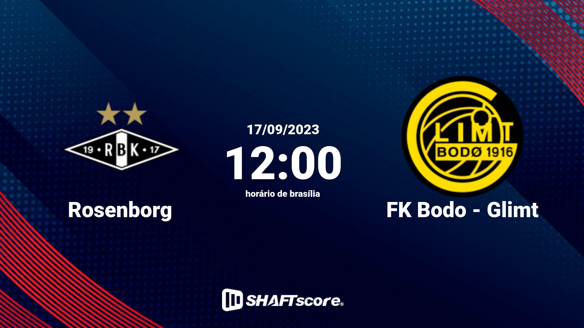 Estatísticas do jogo Rosenborg vs FK Bodo - Glimt 17.09 12:00