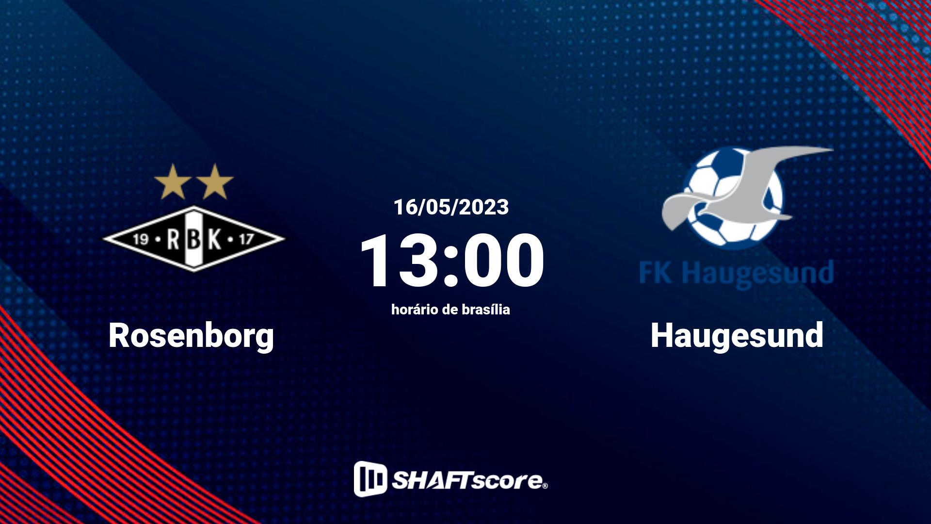 Estatísticas do jogo Rosenborg vs Haugesund 16.05 13:00