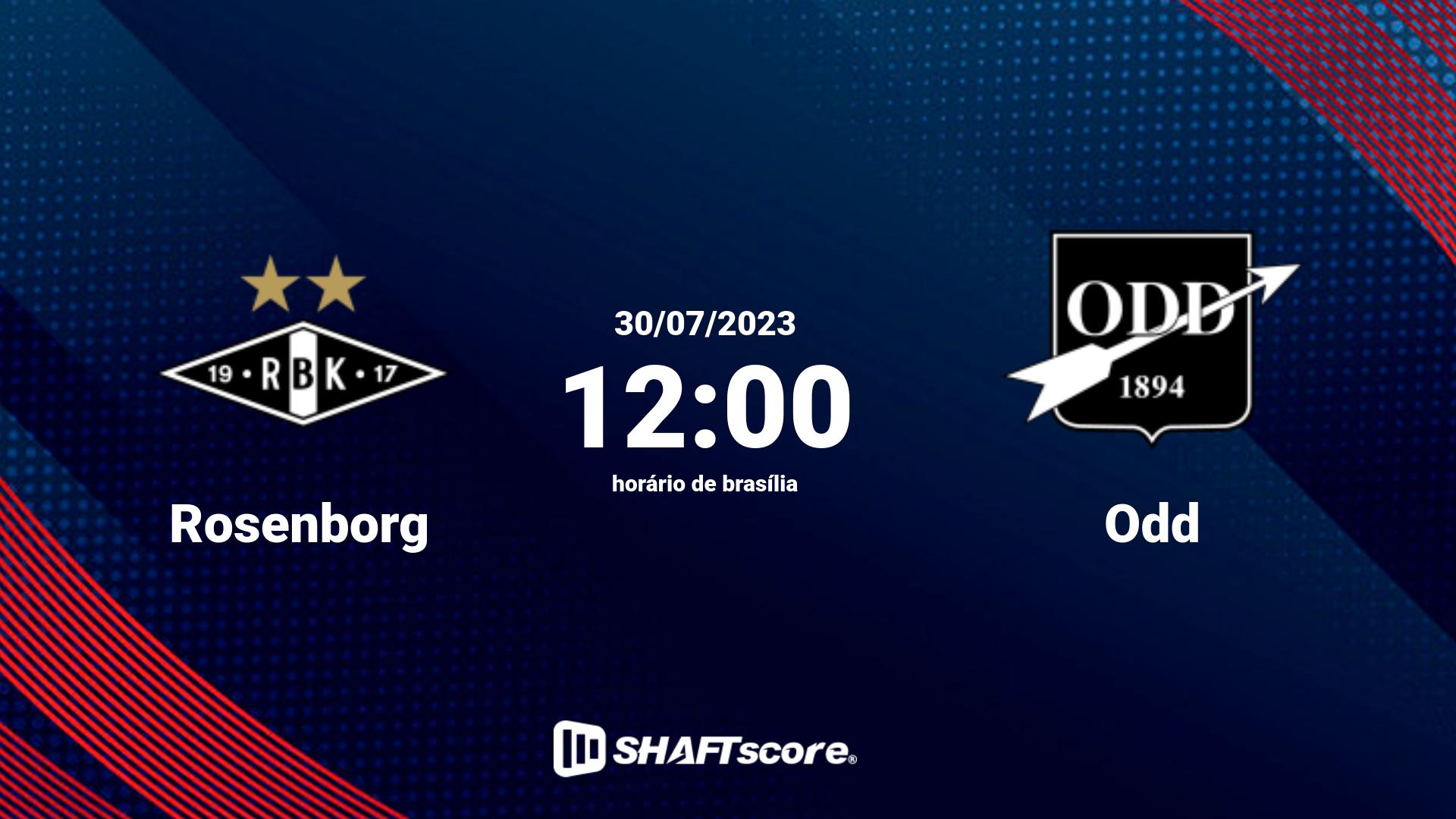 Estatísticas do jogo Rosenborg vs Odd 30.07 12:00