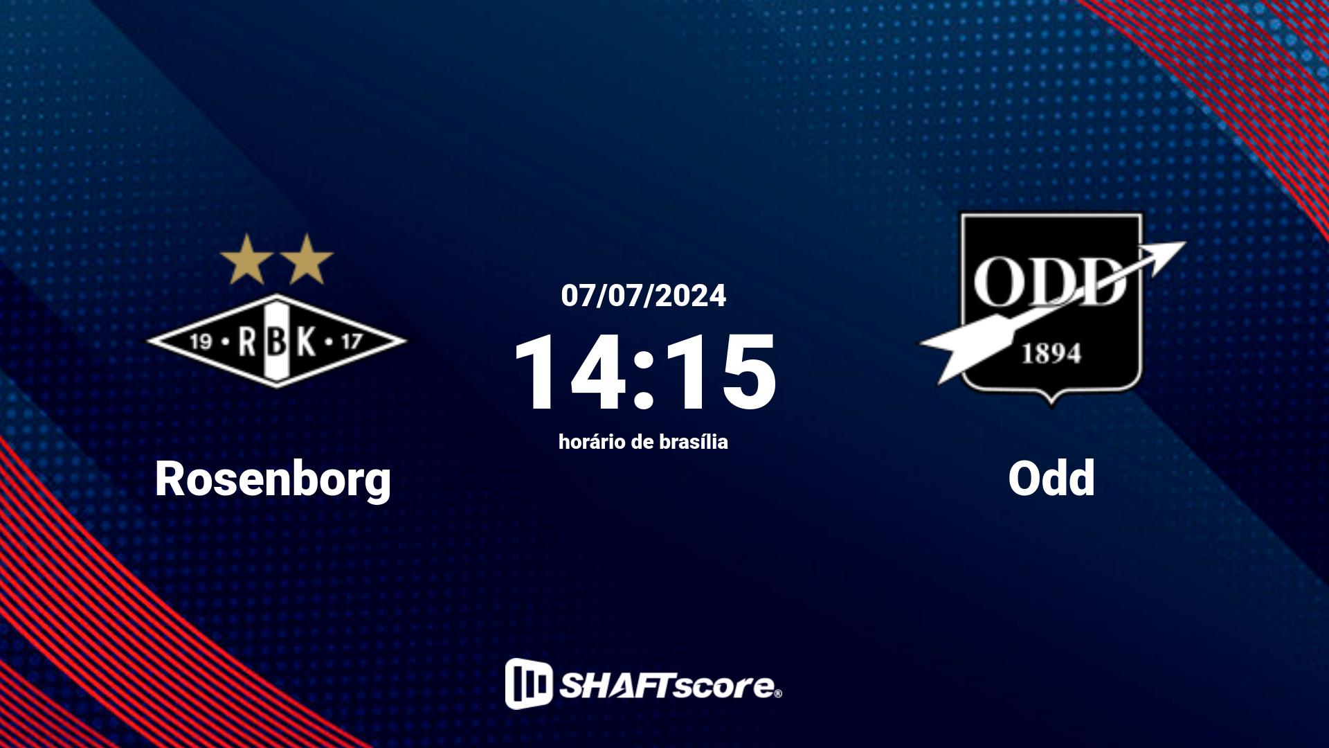 Estatísticas do jogo Rosenborg vs Odd 07.07 14:15