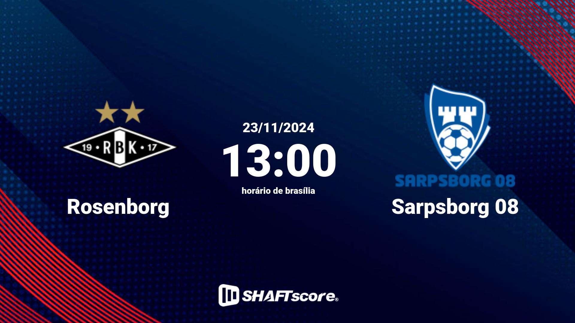 Estatísticas do jogo Rosenborg vs Sarpsborg 08 23.11 13:00