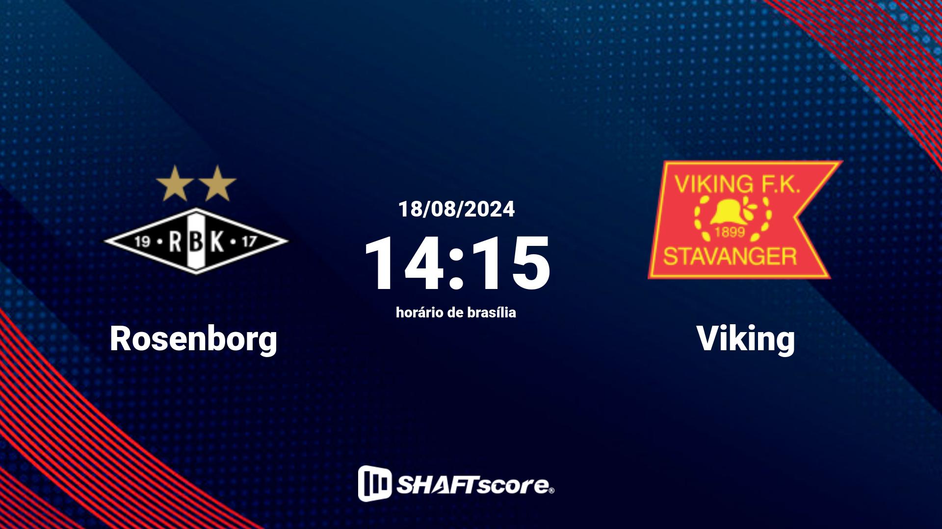 Estatísticas do jogo Rosenborg vs Viking 18.08 14:15