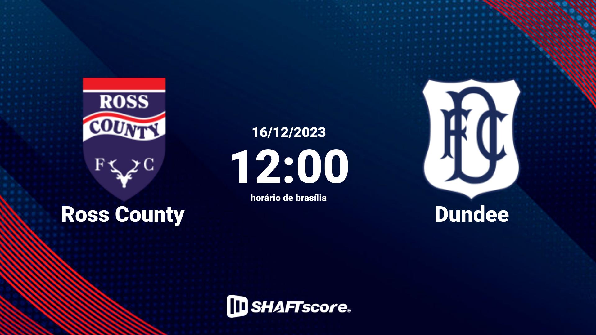 Estatísticas do jogo Ross County vs Dundee 16.12 12:00