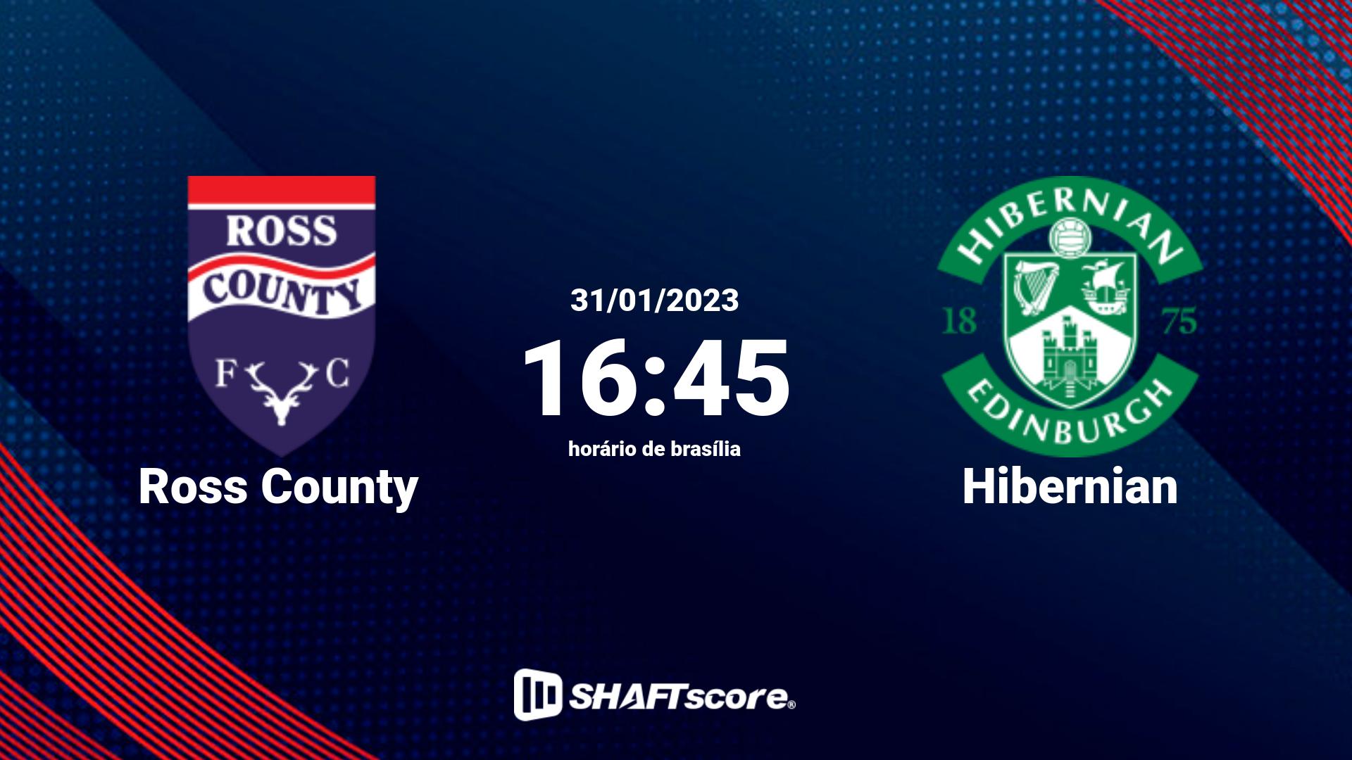 Estatísticas do jogo Ross County vs Hibernian 31.01 16:45