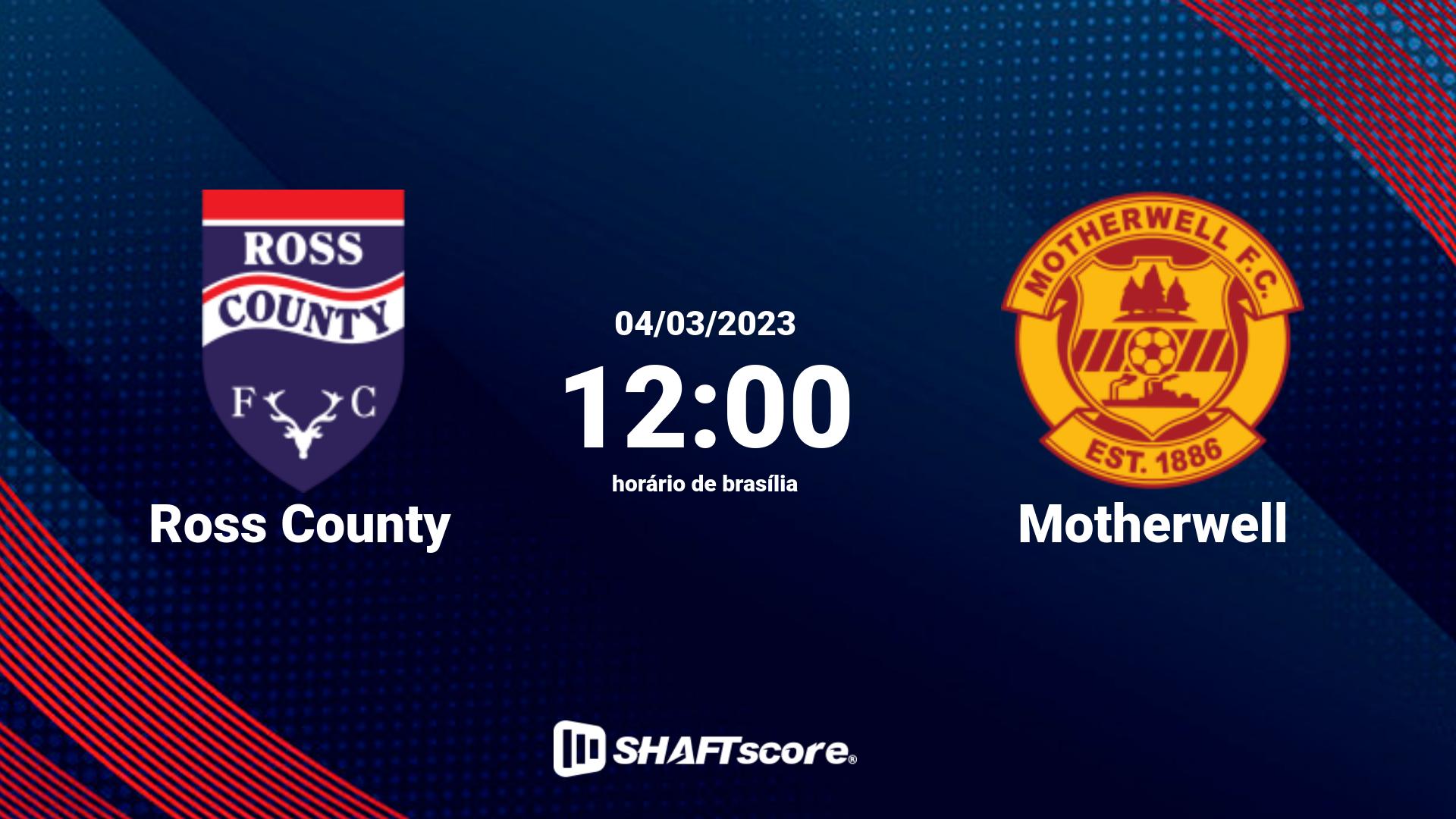 Estatísticas do jogo Ross County vs Motherwell 04.03 12:00