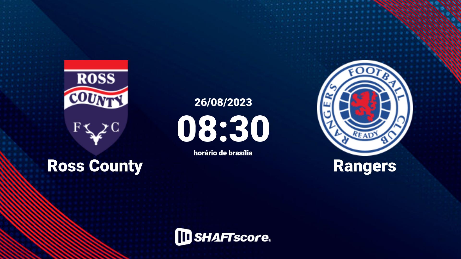 Estatísticas do jogo Ross County vs Rangers 26.08 08:30