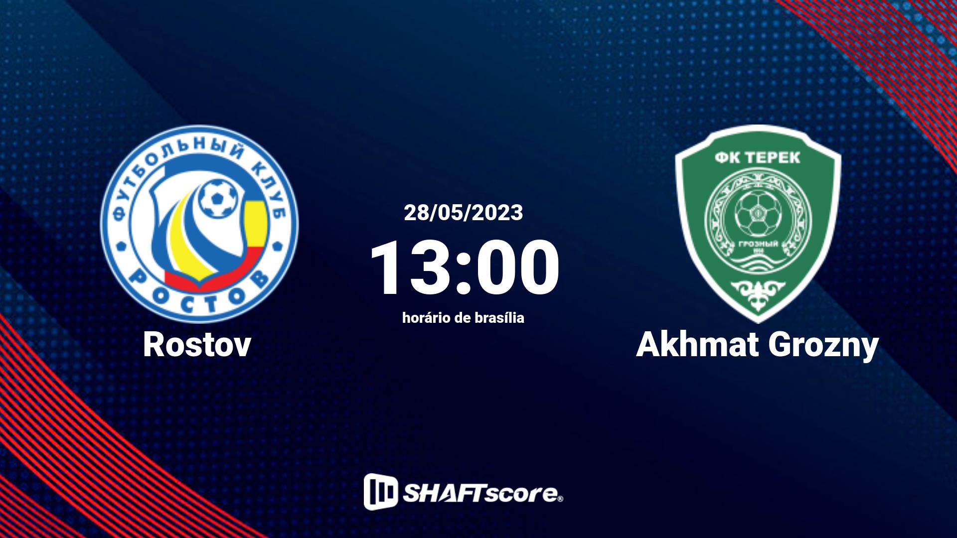 Estatísticas do jogo Rostov vs Akhmat Grozny 28.05 13:00