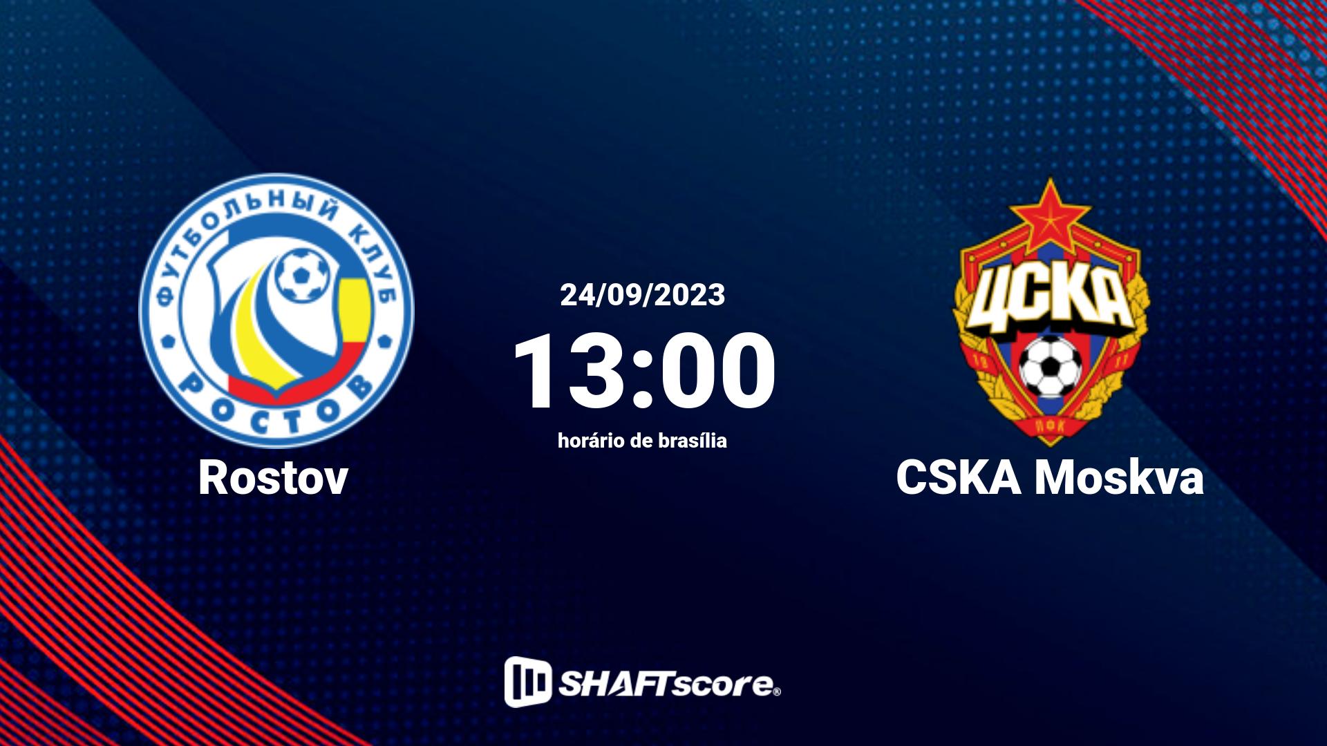 Estatísticas do jogo Rostov vs CSKA Moskva 24.09 13:00