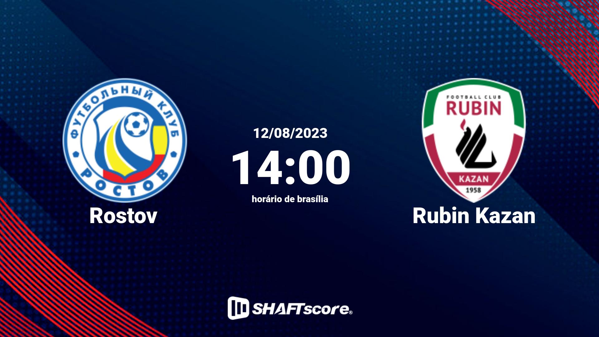 Estatísticas do jogo Rostov vs Rubin Kazan 12.08 14:00