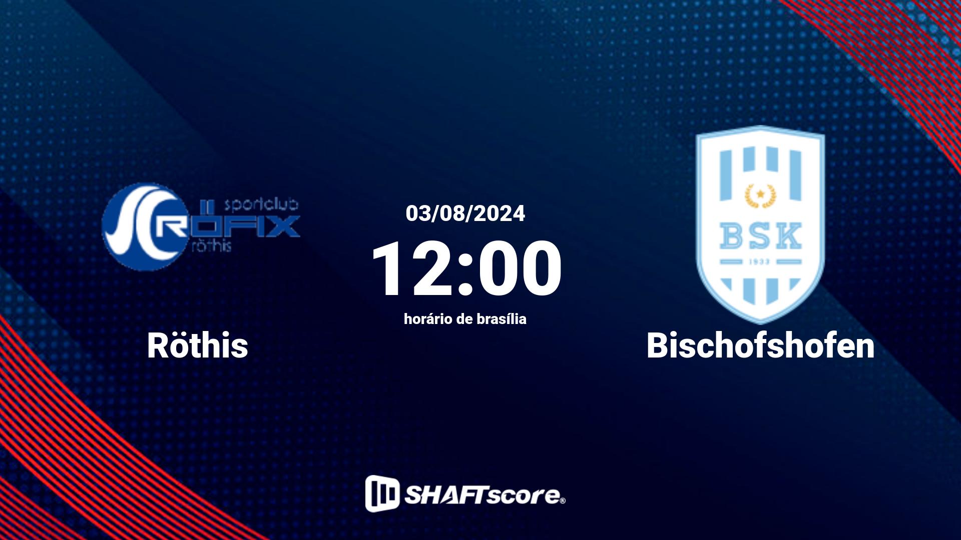 Estatísticas do jogo Röthis vs Bischofshofen 03.08 12:00