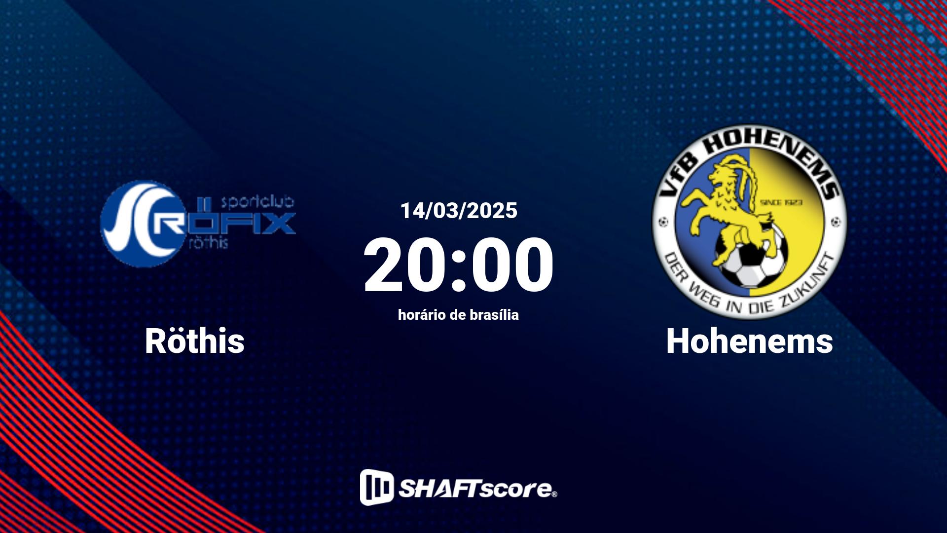 Estatísticas do jogo Röthis vs Hohenems 14.03 20:00