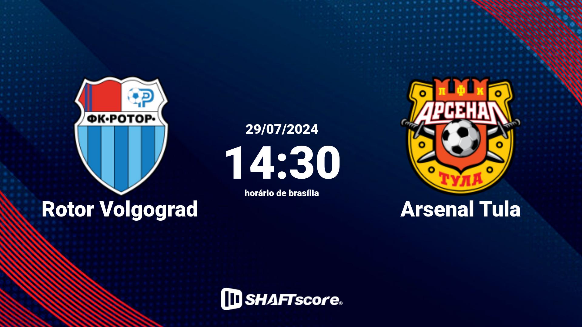 Estatísticas do jogo Rotor Volgograd vs Arsenal Tula 29.07 14:30