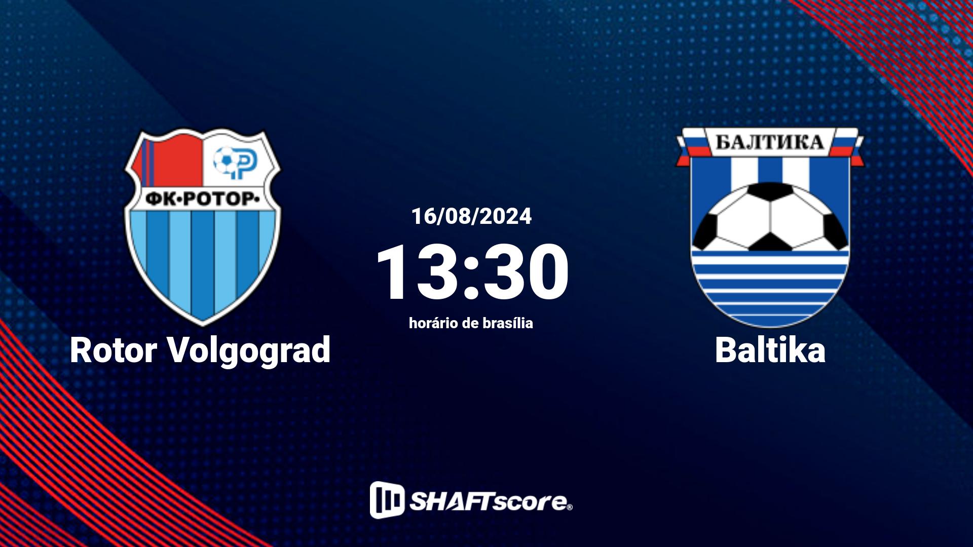 Estatísticas do jogo Rotor Volgograd vs Baltika 16.08 13:30