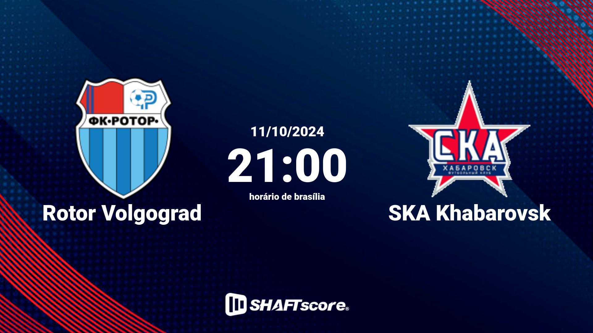 Estatísticas do jogo Rotor Volgograd vs SKA Khabarovsk 11.10 21:00