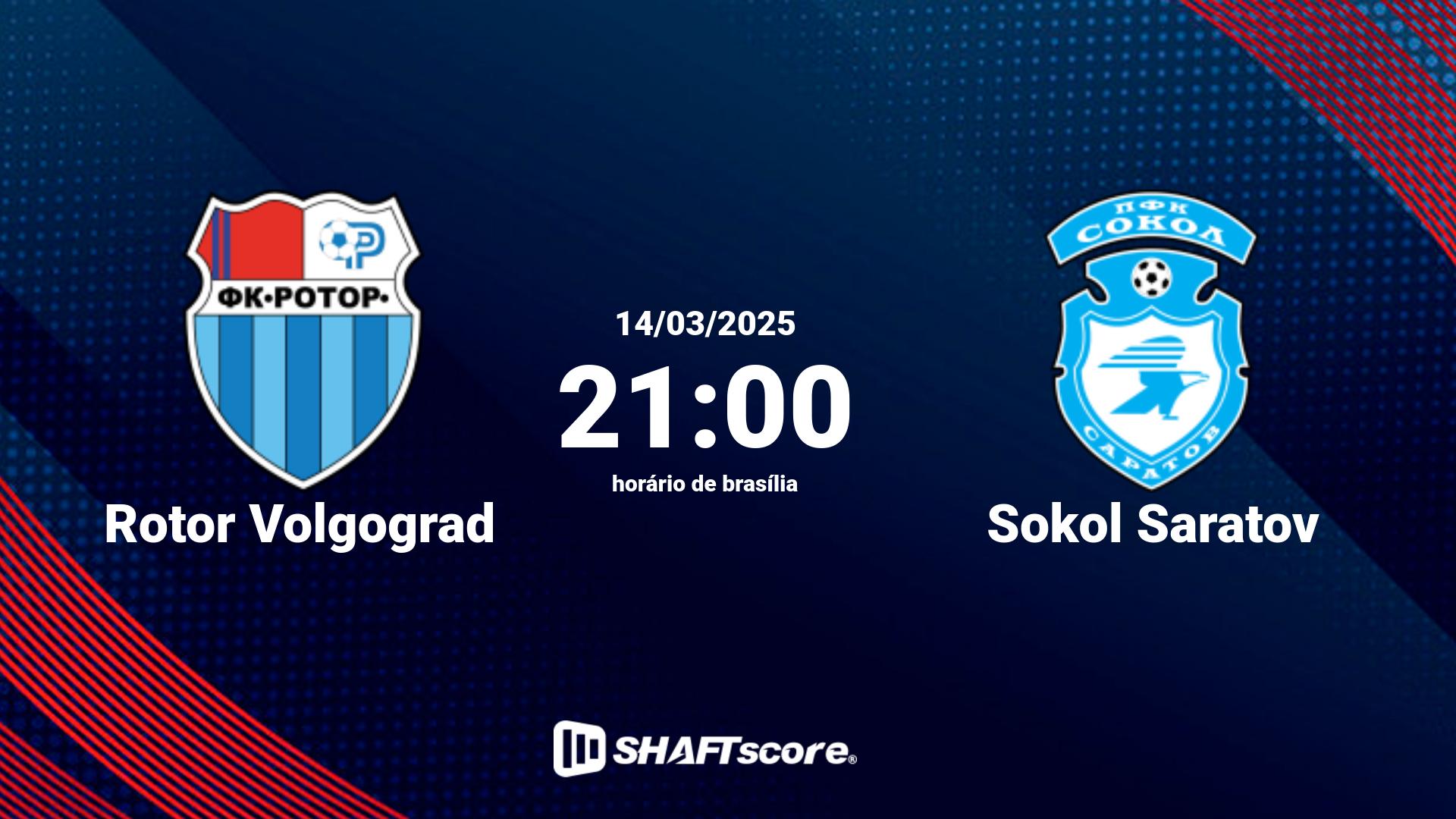 Estatísticas do jogo Rotor Volgograd vs Sokol Saratov 14.03 21:00