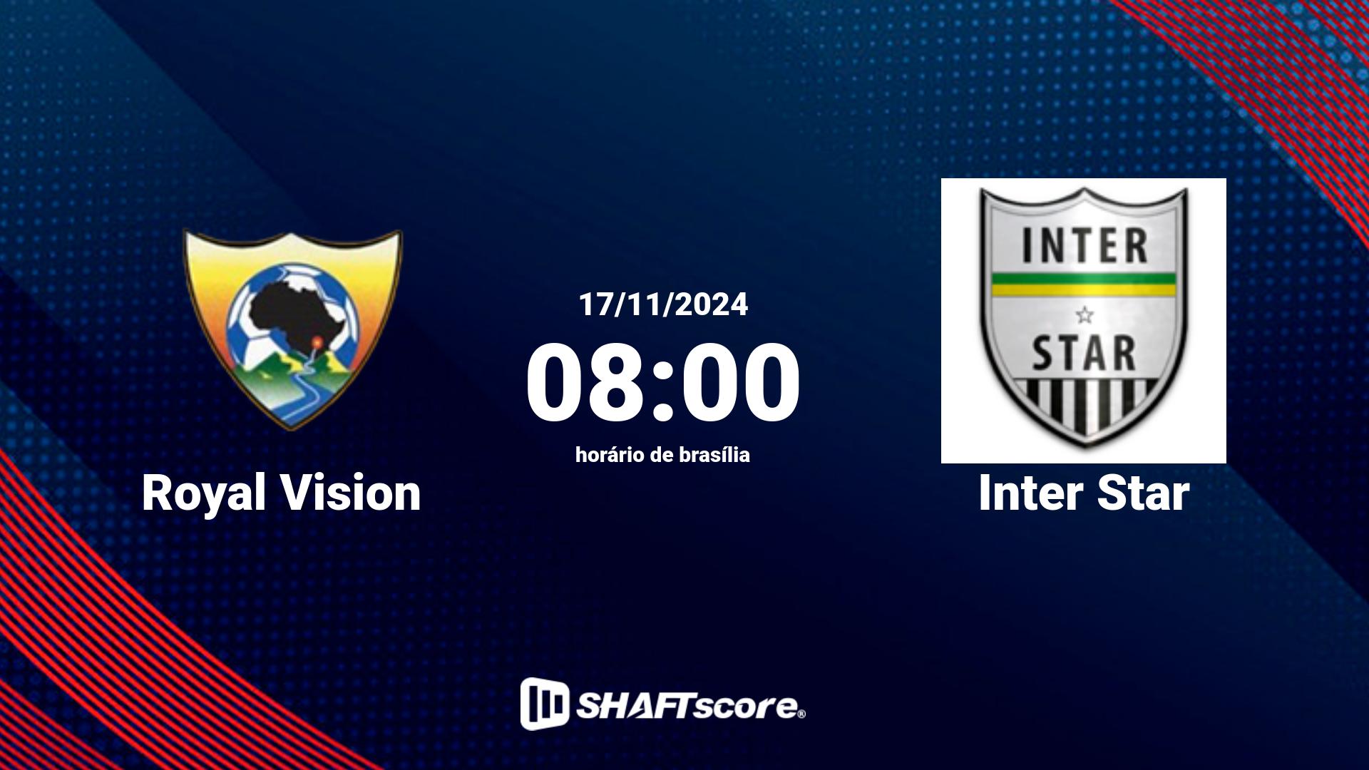 Estatísticas do jogo Royal Vision vs Inter Star 17.11 08:00