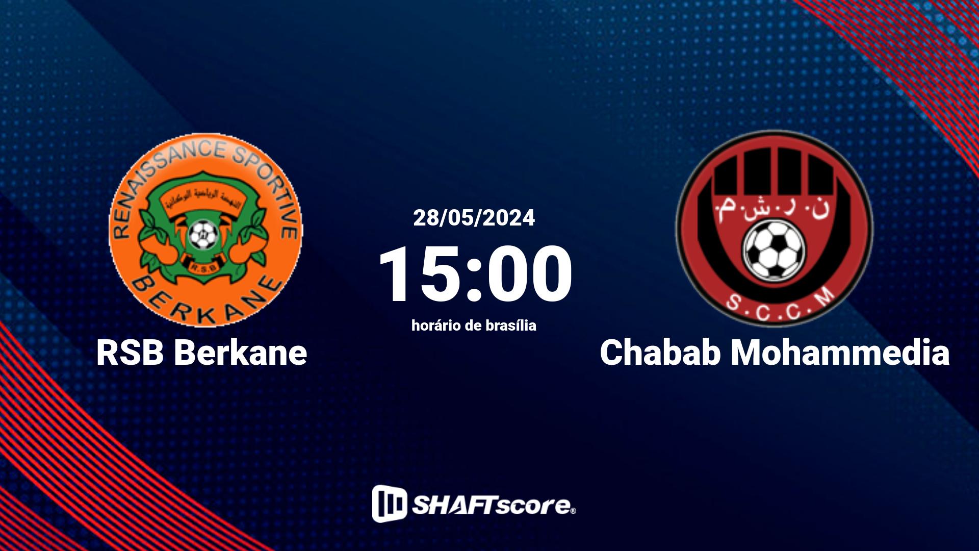 Estatísticas do jogo RSB Berkane vs Chabab Mohammedia 28.05 15:00