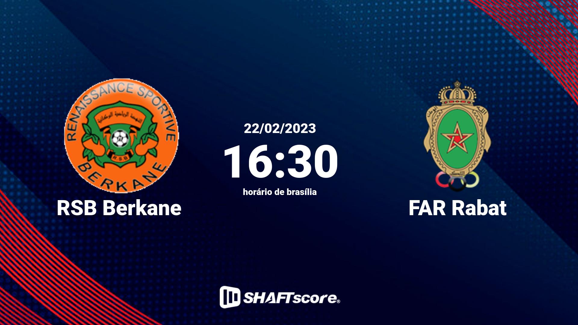 Estatísticas do jogo RSB Berkane vs FAR Rabat 22.02 16:30