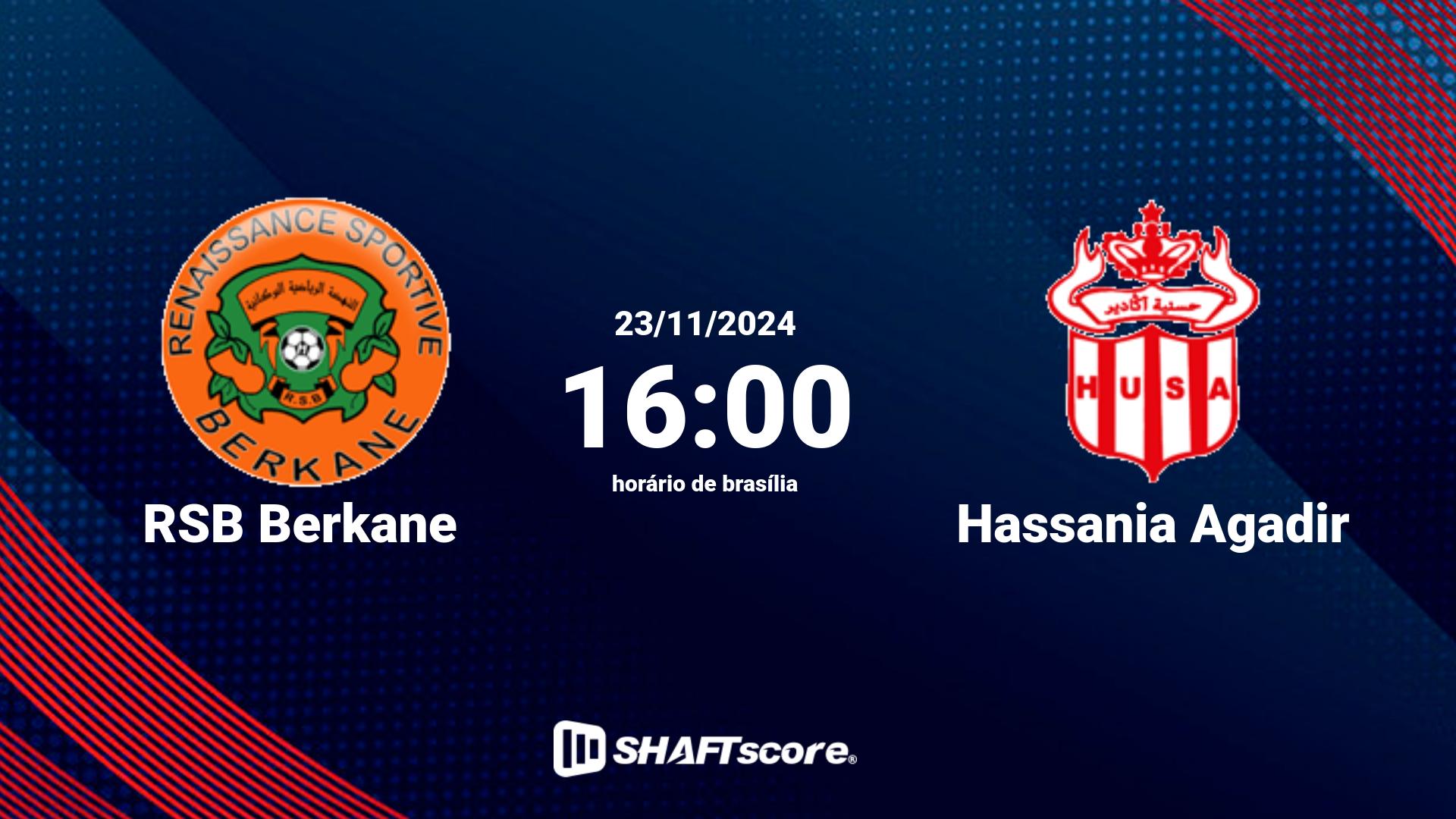 Estatísticas do jogo RSB Berkane vs Hassania Agadir 23.11 16:00