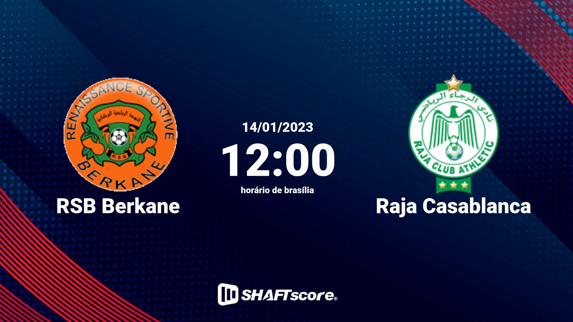 Estatísticas do jogo RSB Berkane vs Raja Casablanca 14.01 12:00