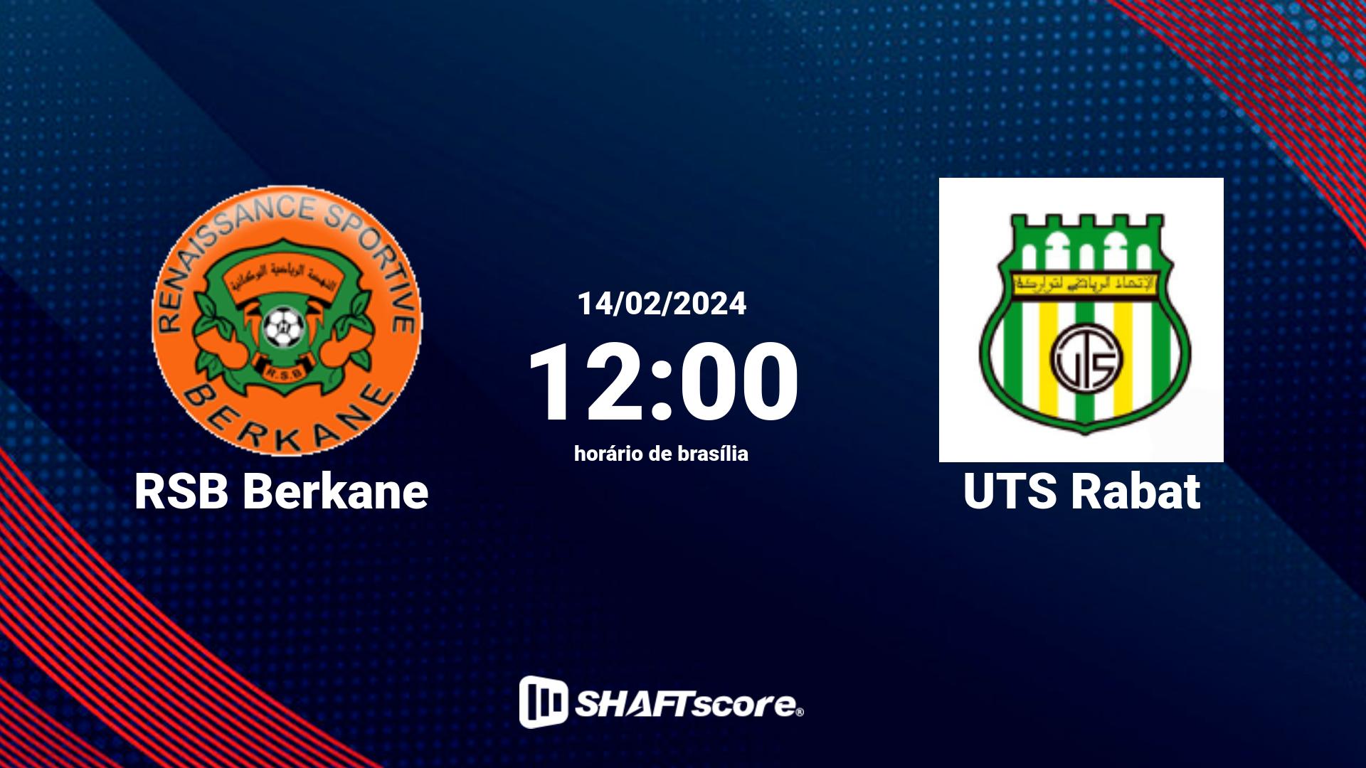 Estatísticas do jogo RSB Berkane vs UTS Rabat 14.02 12:00