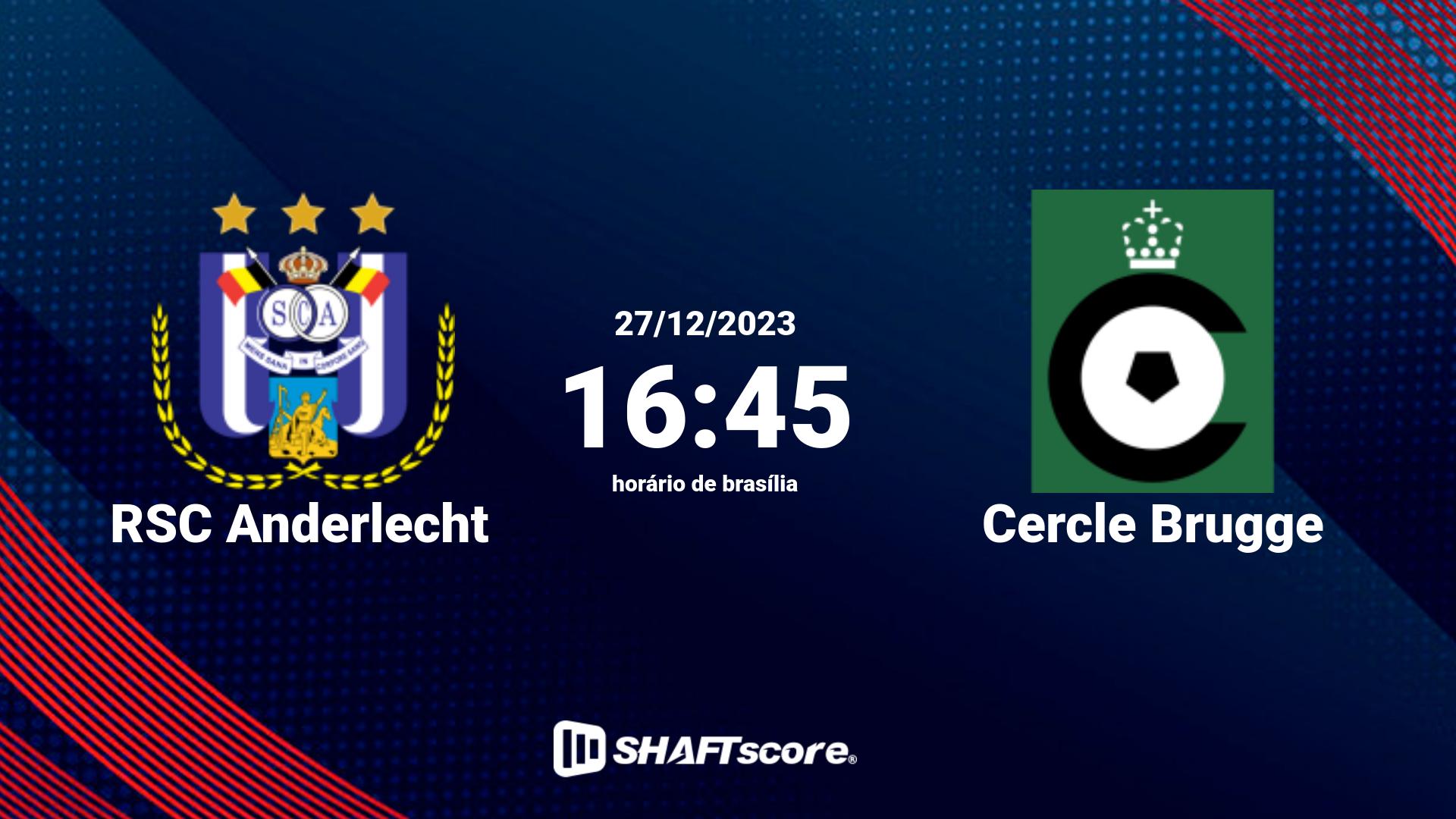 Estatísticas do jogo RSC Anderlecht vs Cercle Brugge 27.12 16:45