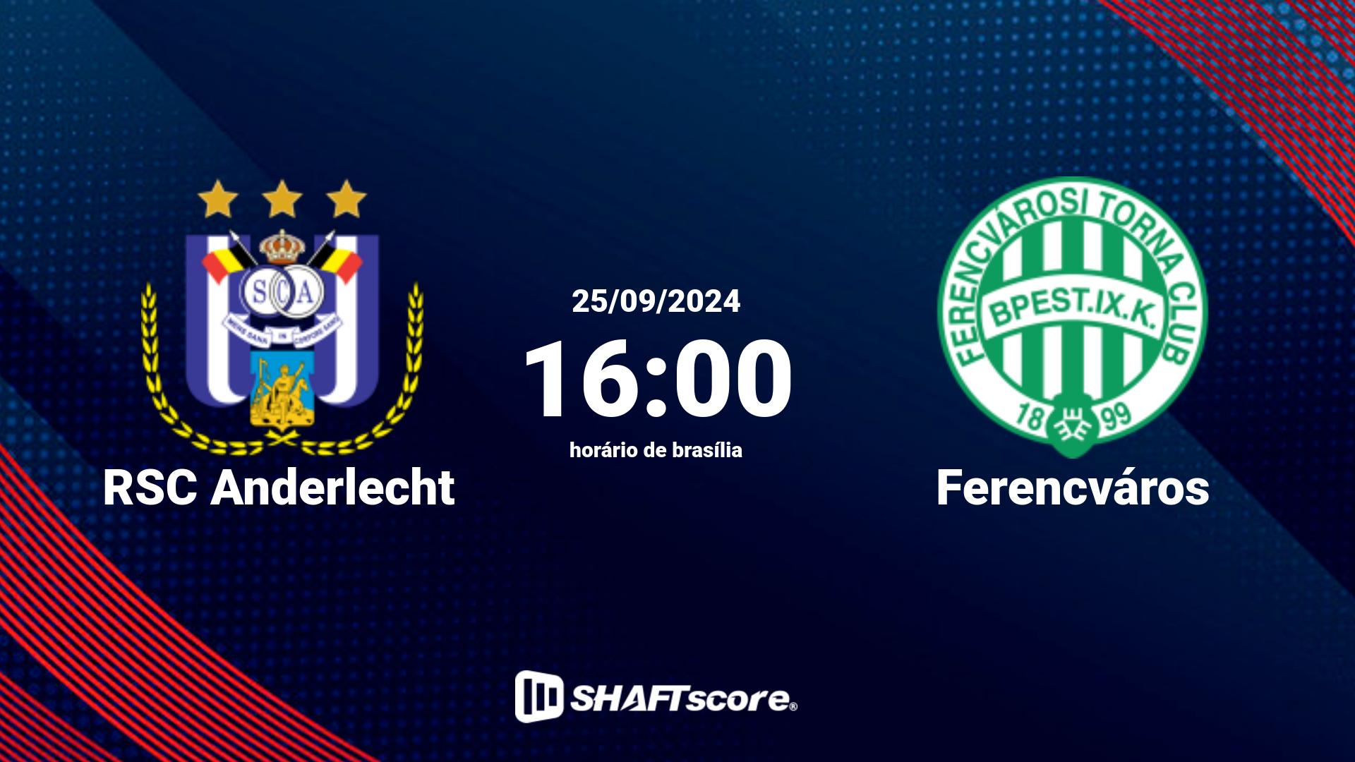 Estatísticas do jogo RSC Anderlecht vs Ferencváros 25.09 16:00