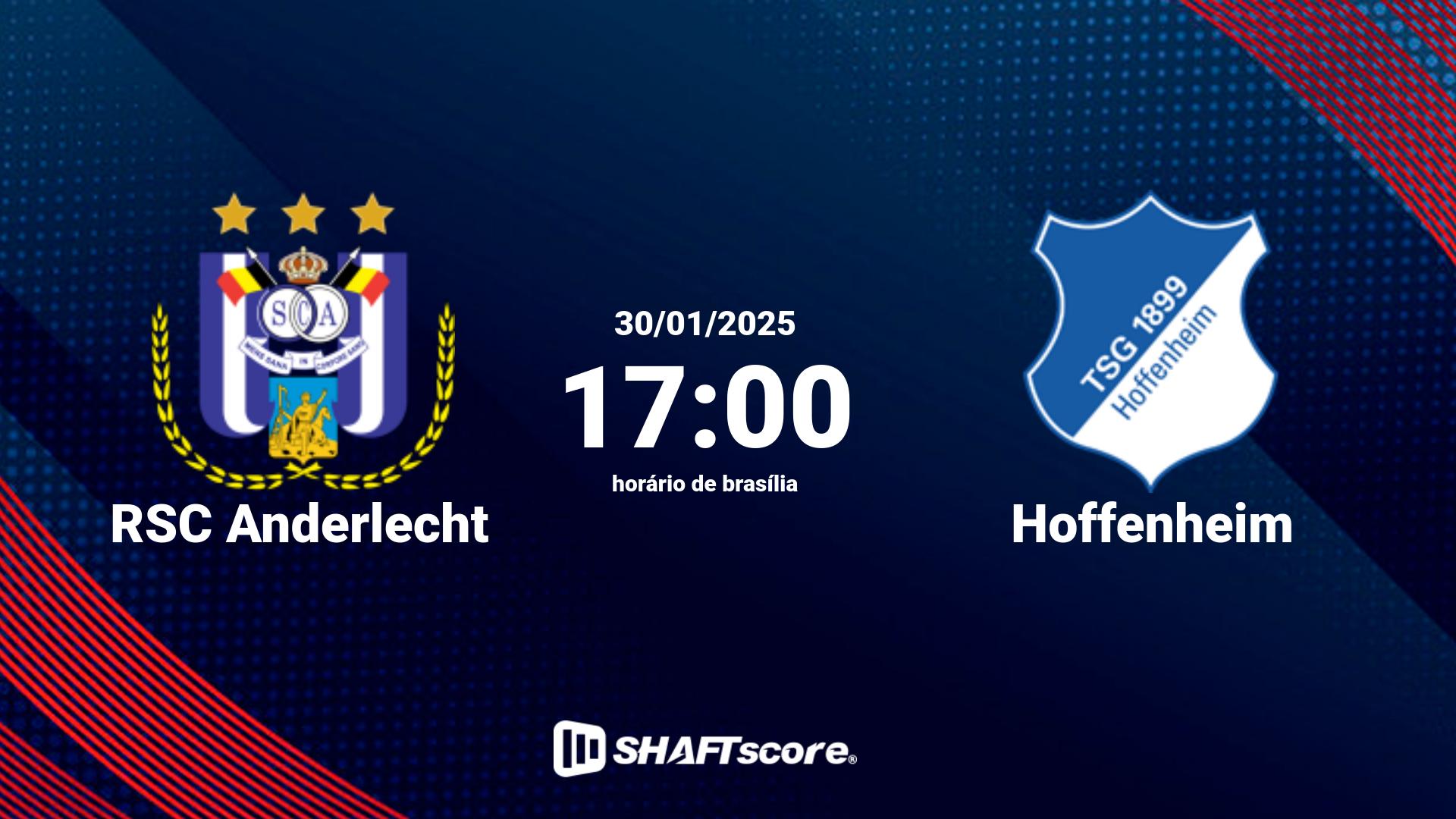 Estatísticas do jogo RSC Anderlecht vs Hoffenheim 30.01 17:00