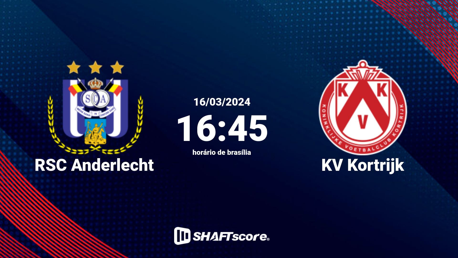 Estatísticas do jogo RSC Anderlecht vs KV Kortrijk 16.03 16:45