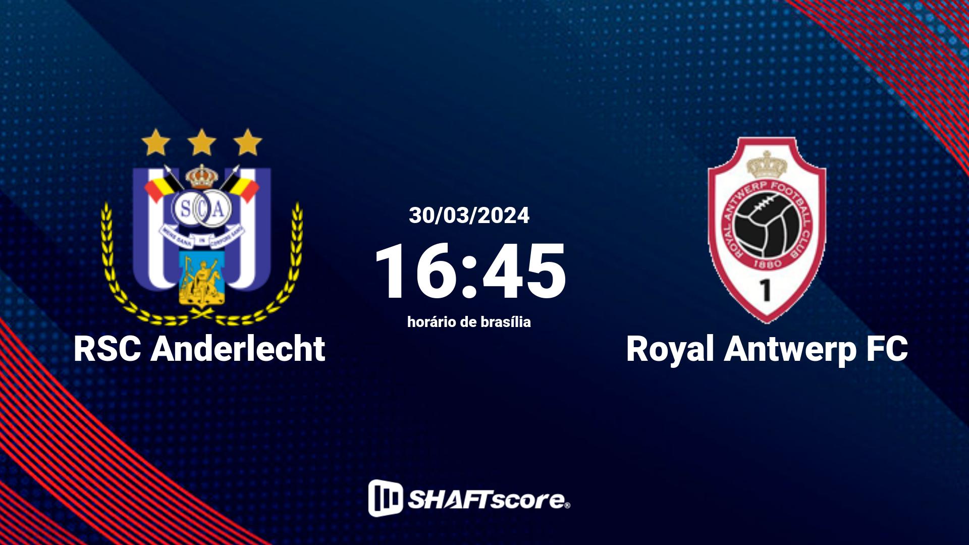 Estatísticas do jogo RSC Anderlecht vs Royal Antwerp FC 30.03 16:45