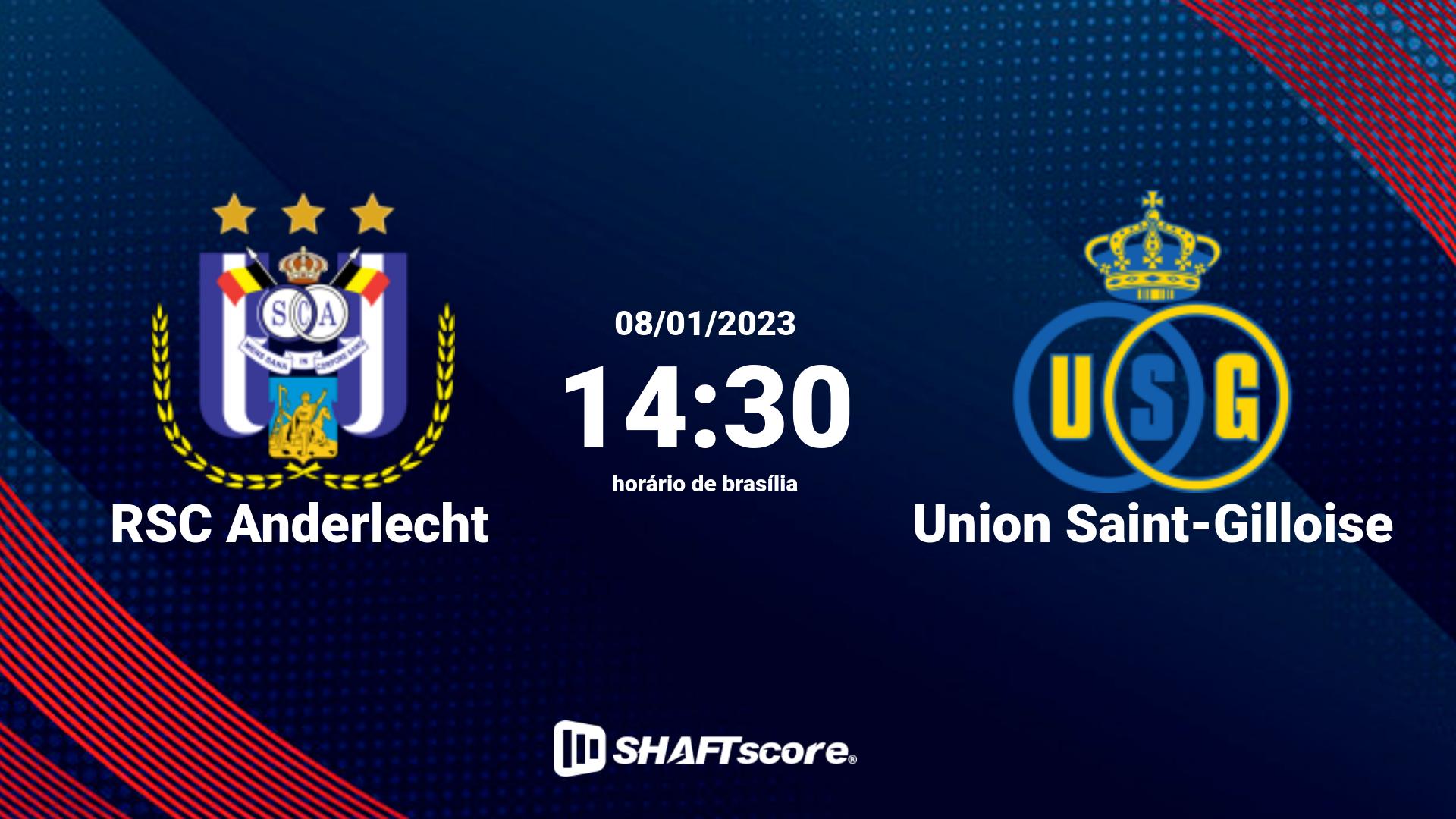 Estatísticas do jogo RSC Anderlecht vs Union Saint-Gilloise 08.01 14:30